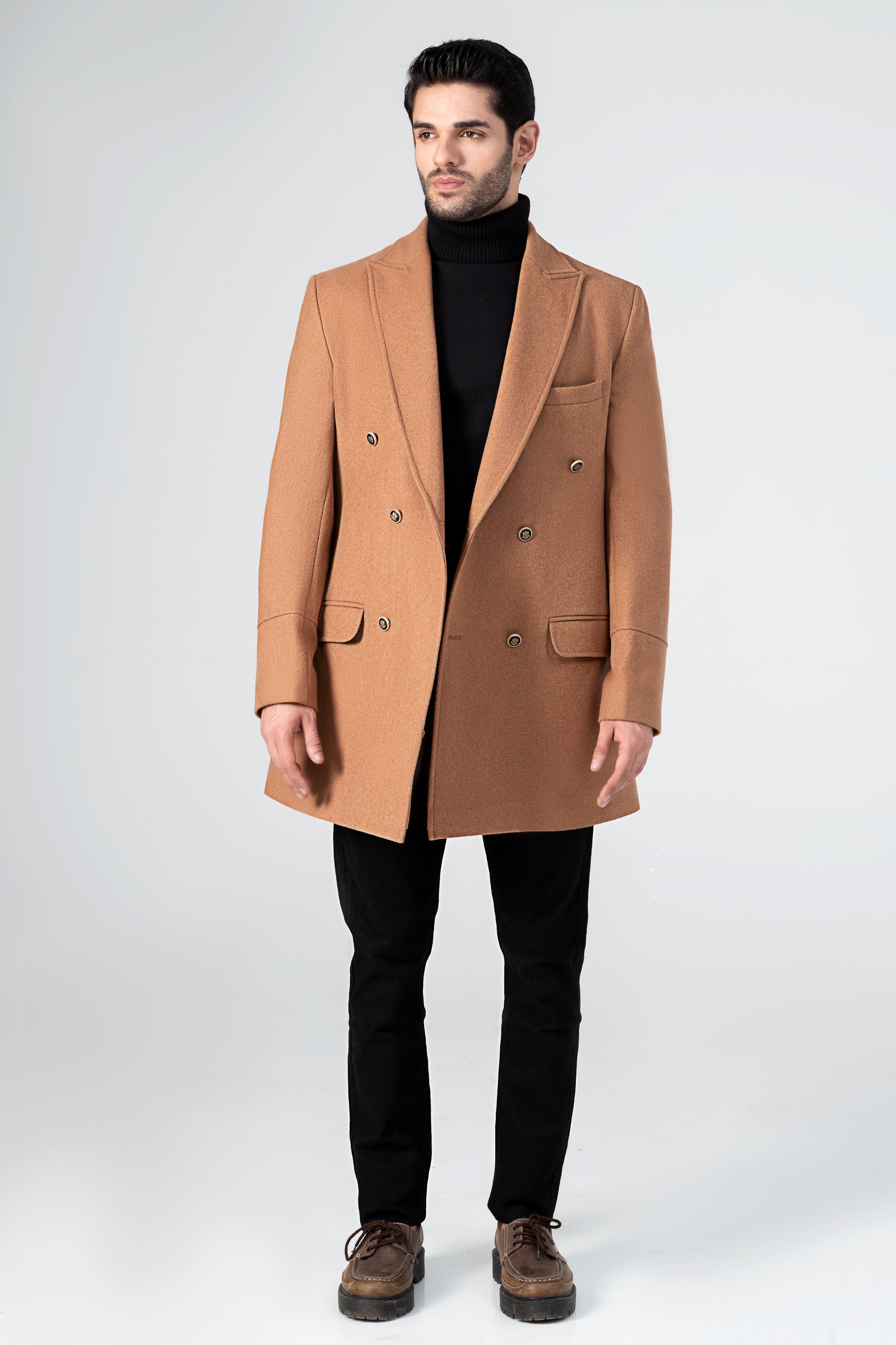 WOOLEN LONG COAT KHAKI