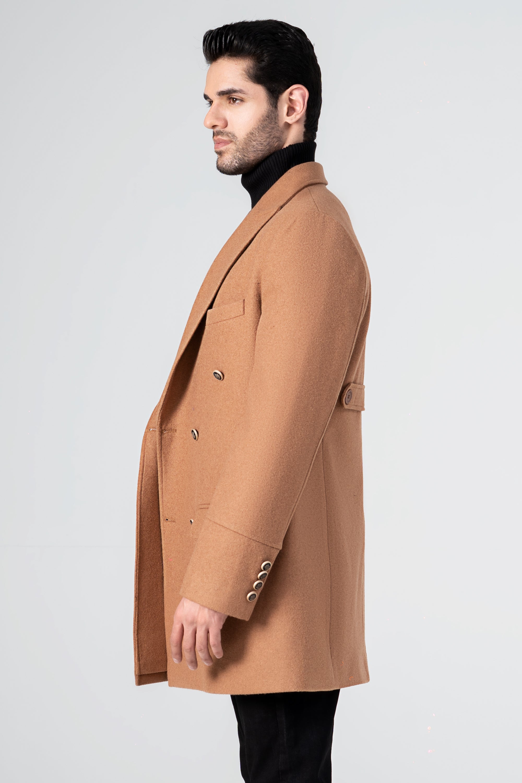 WOOLEN LONG COAT KHAKI