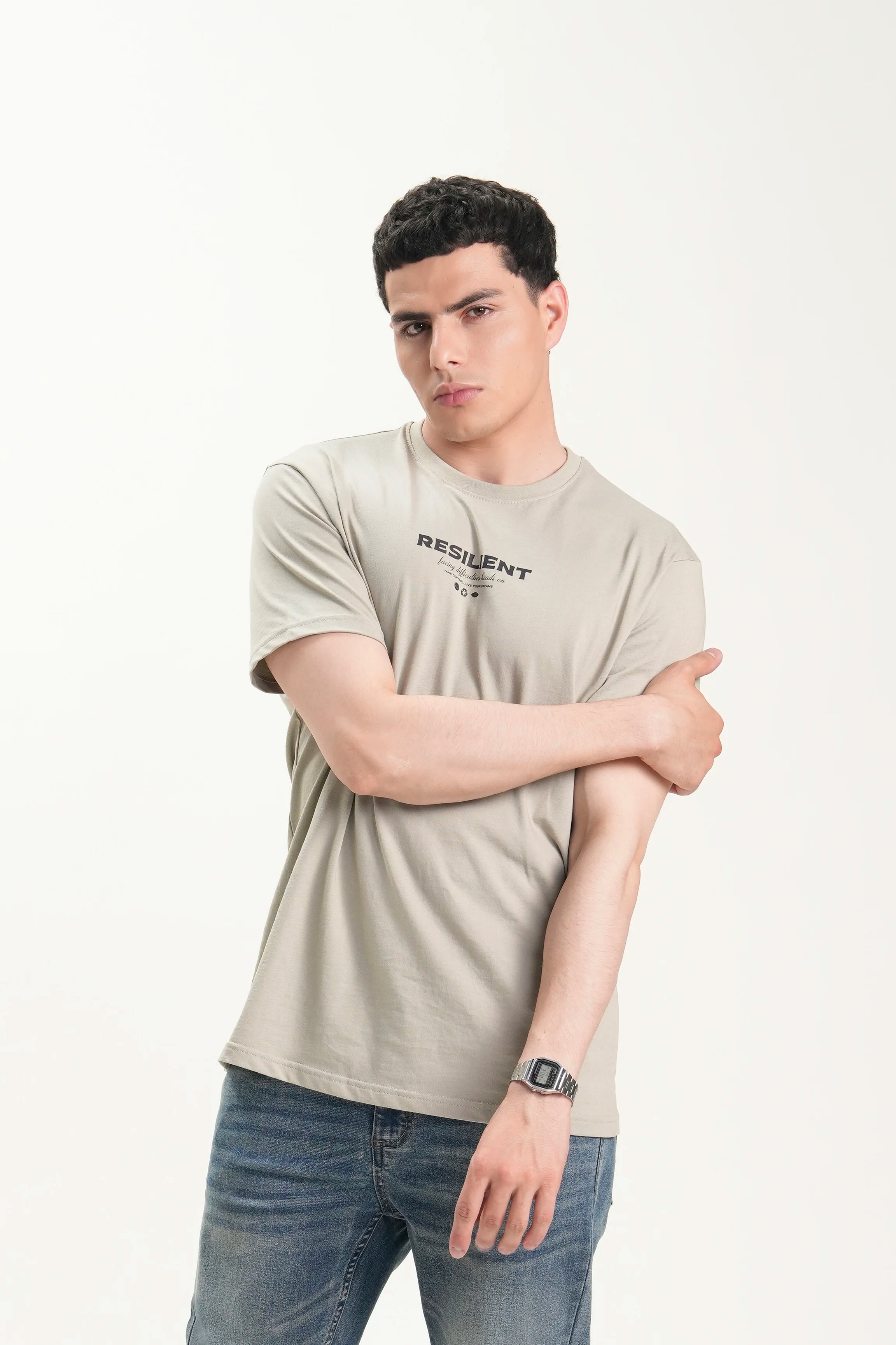 OVERZISE FIT GRAPHIC CREW NECK T SHIRT MINT GREEN