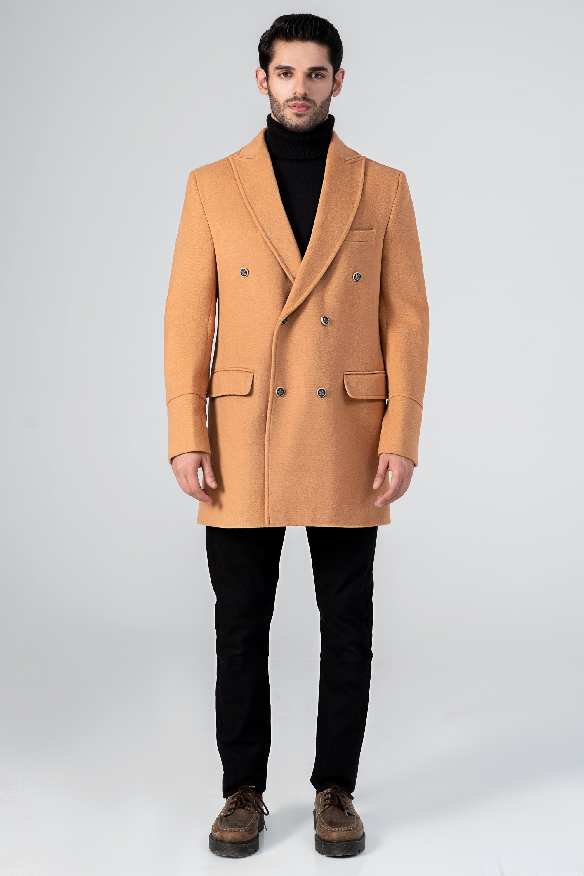 WOOLEN LONG COAT SAND