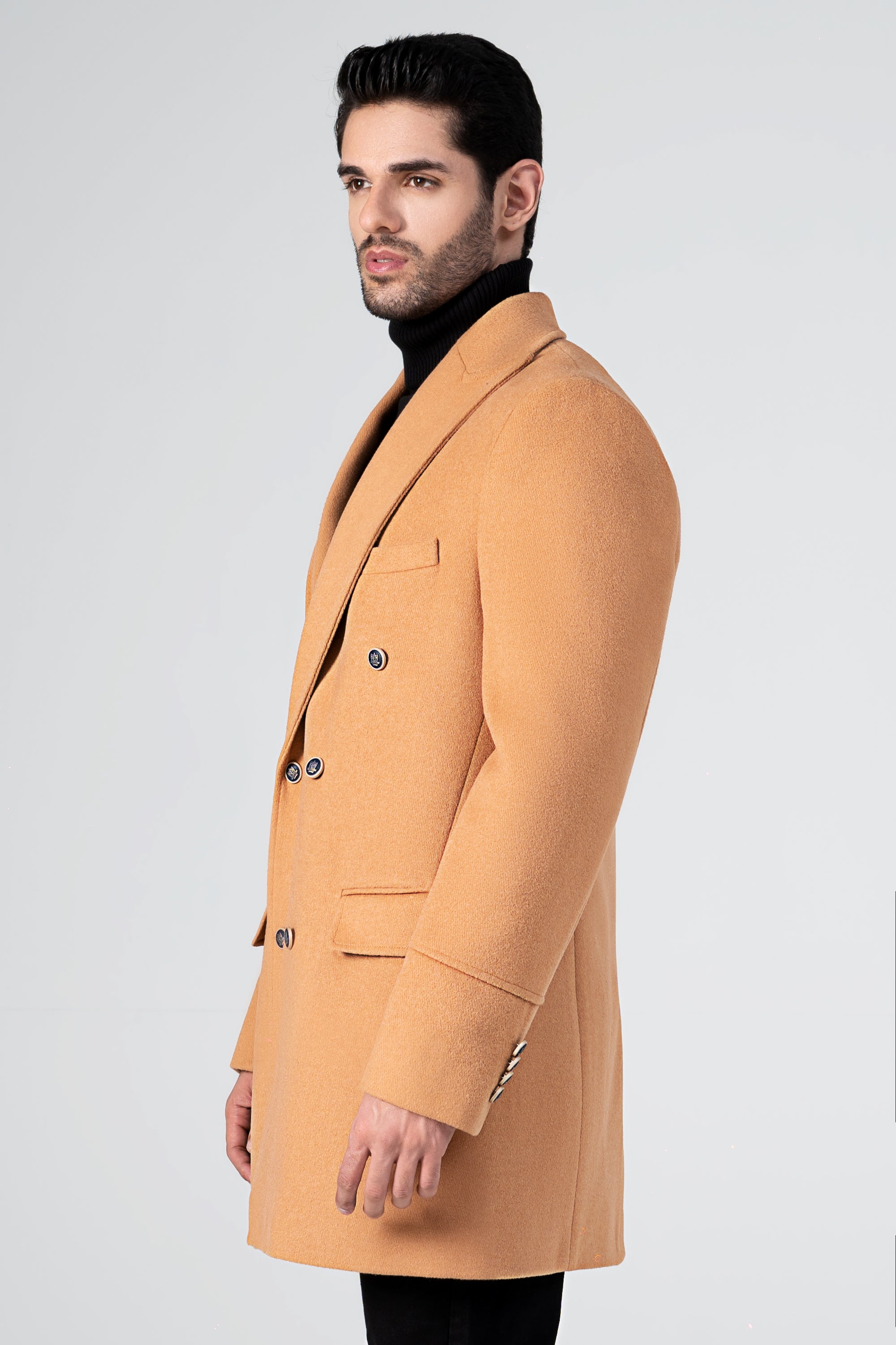 WOOLEN LONG COAT SAND