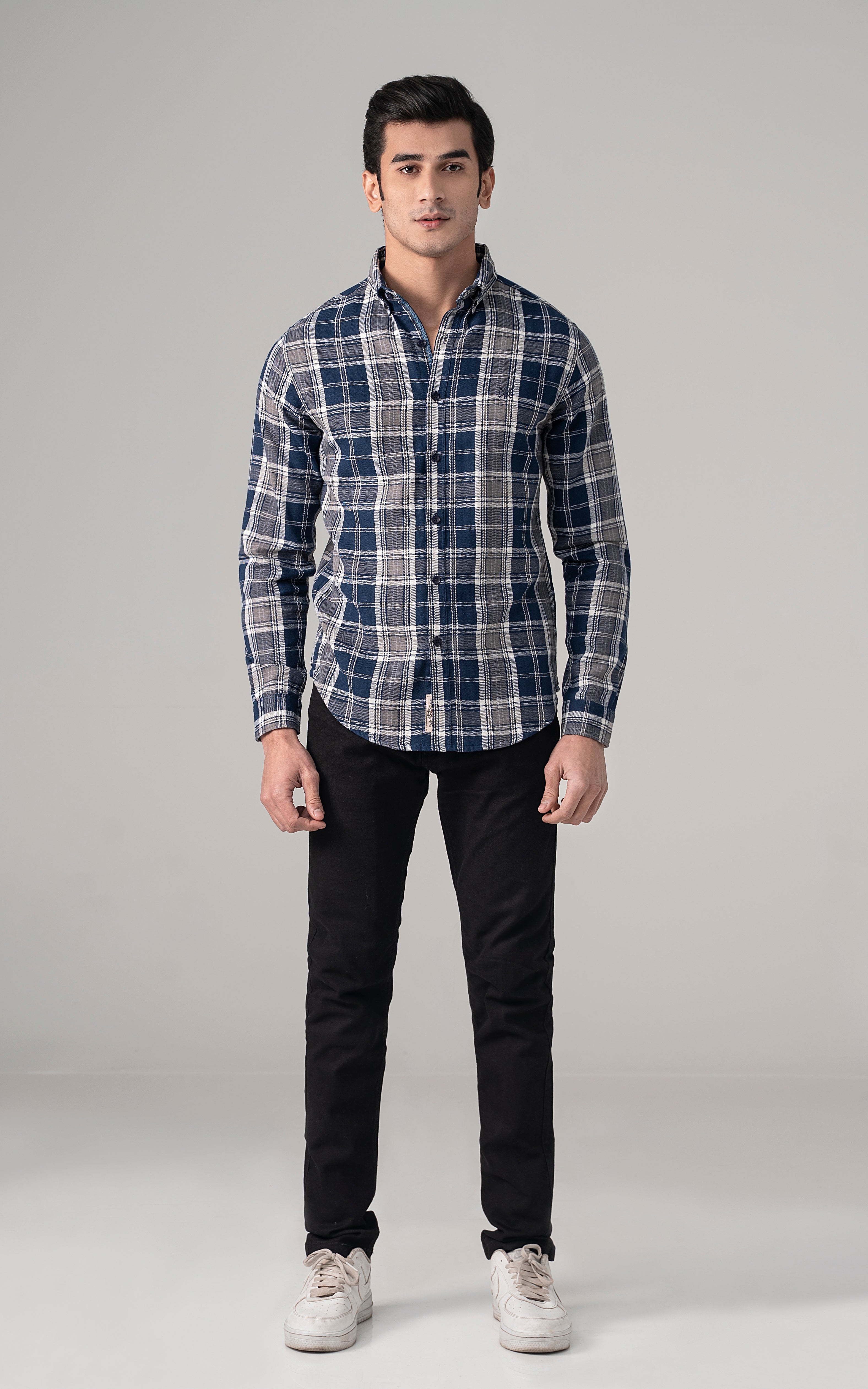 CASUAL SHIRT NAVY GREY