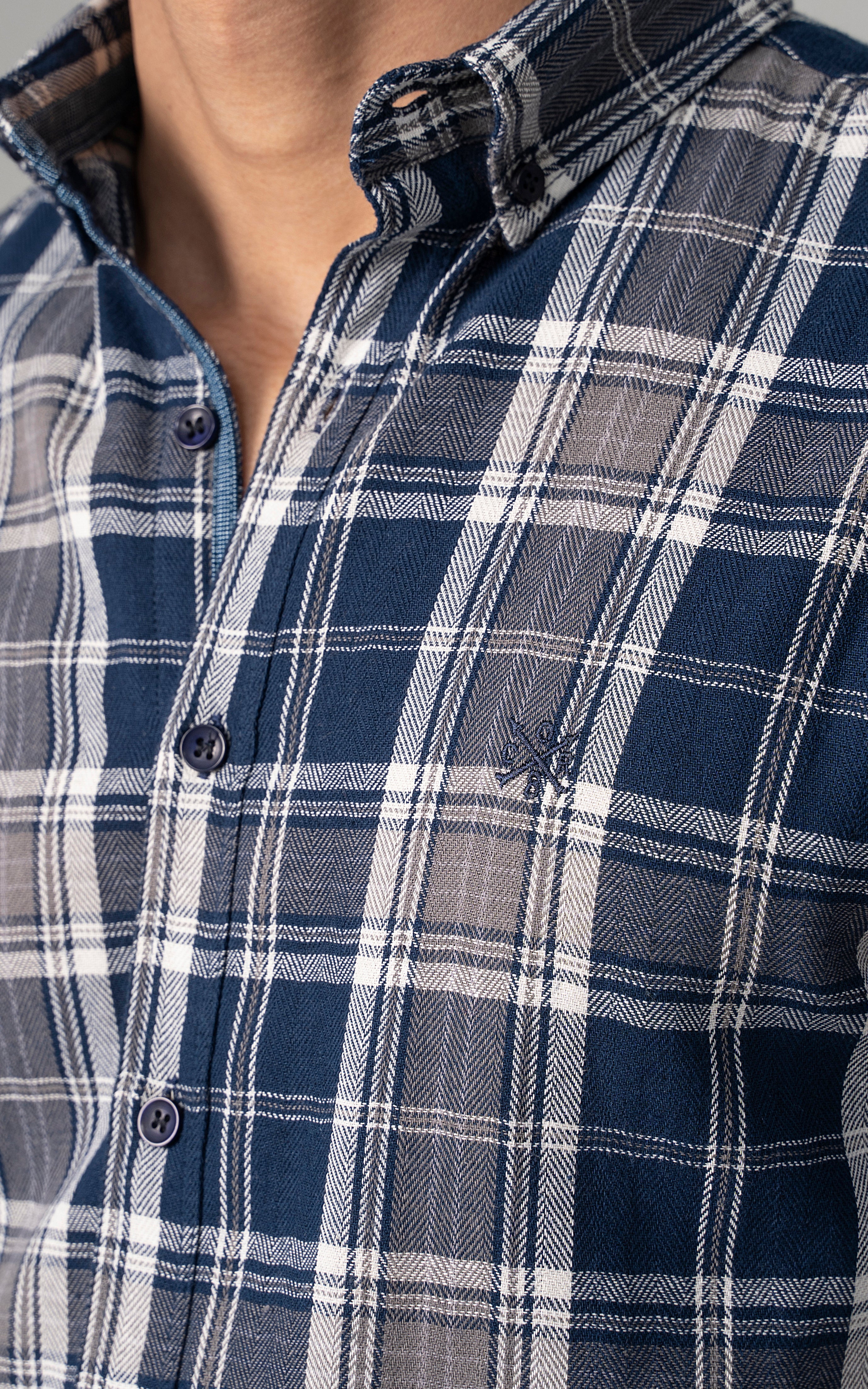 CASUAL SHIRT NAVY GREY