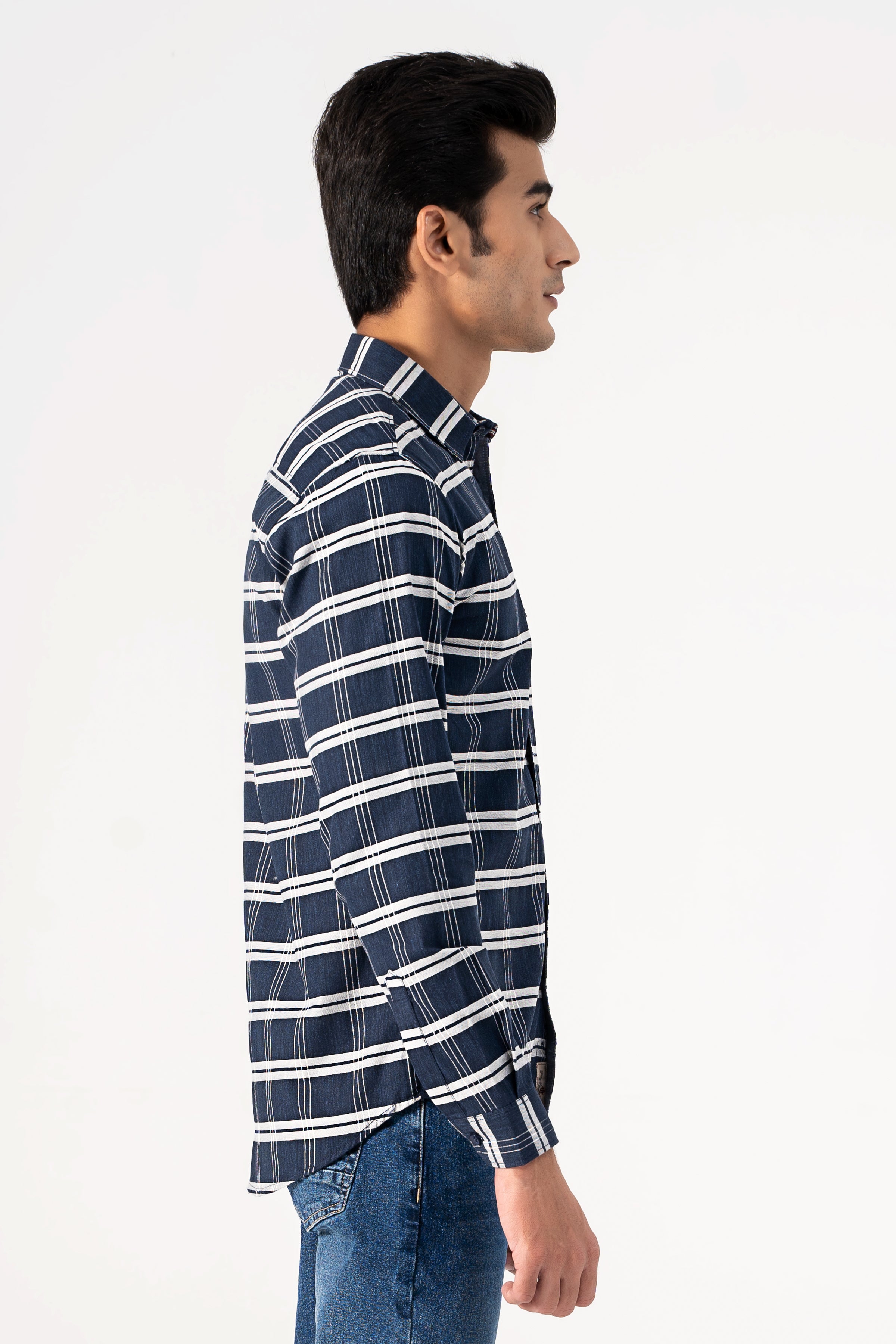 CASUAL SHIRT NAVY CHECK