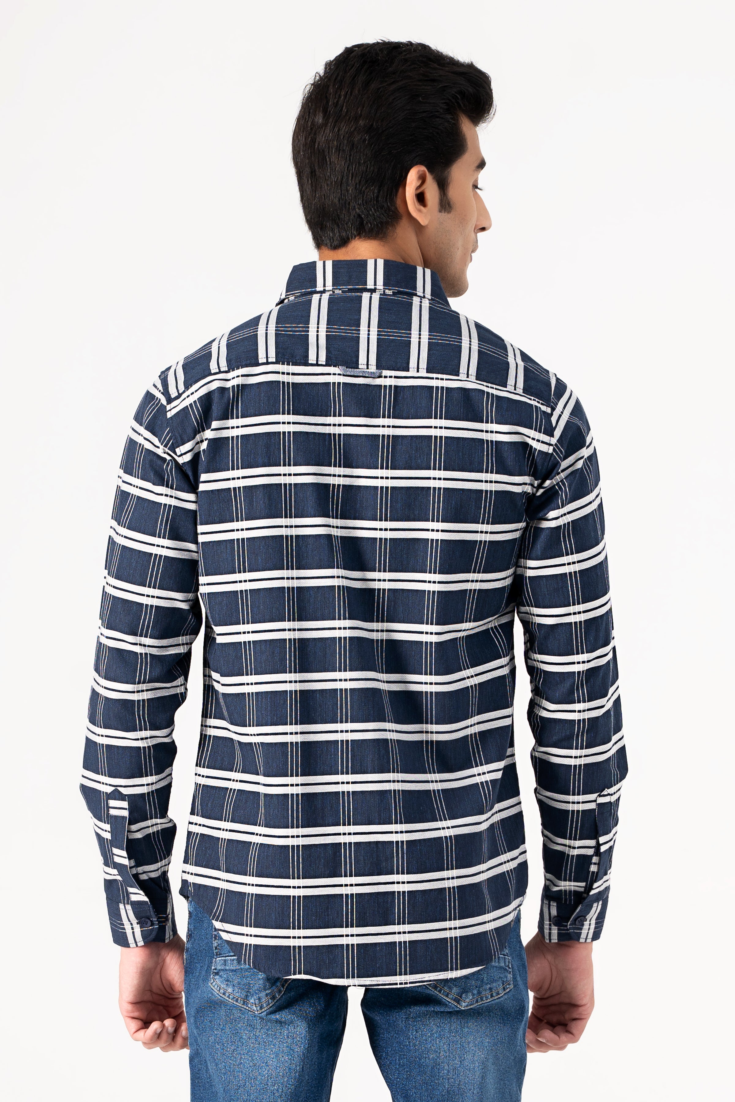 CASUAL SHIRT NAVY CHECK