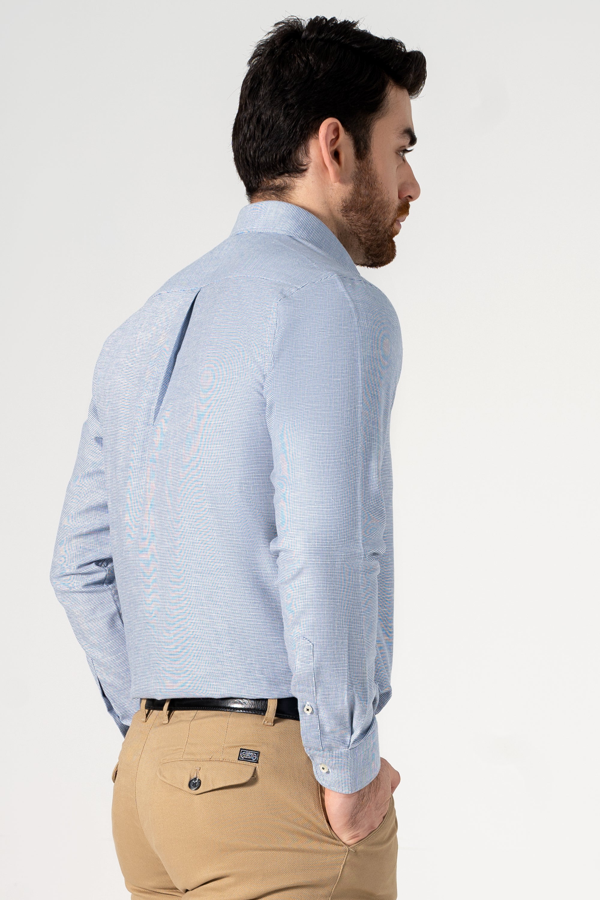 SMART SHIRT BLUE TEXTURED