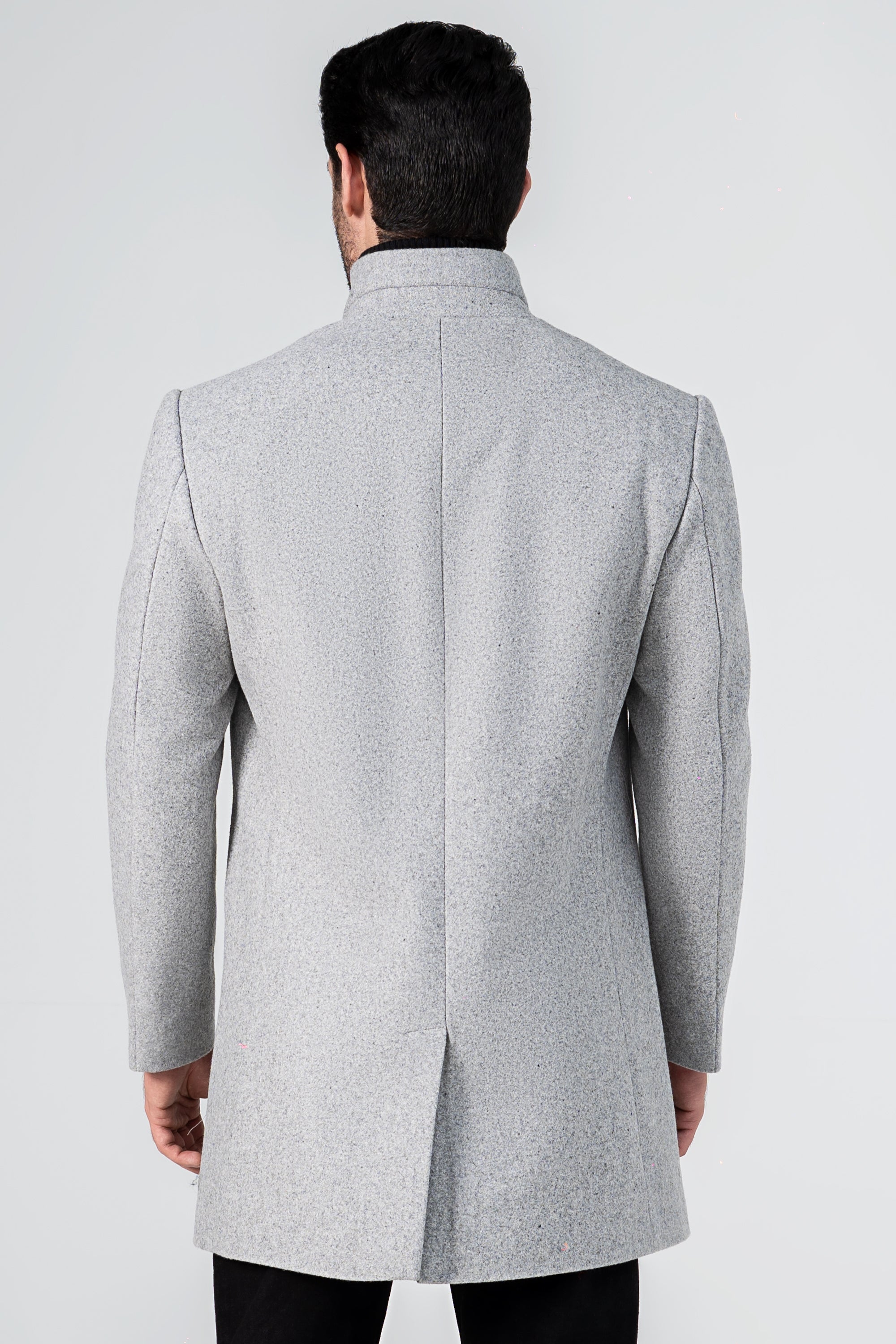 WOOLEN LONG COAT GREY