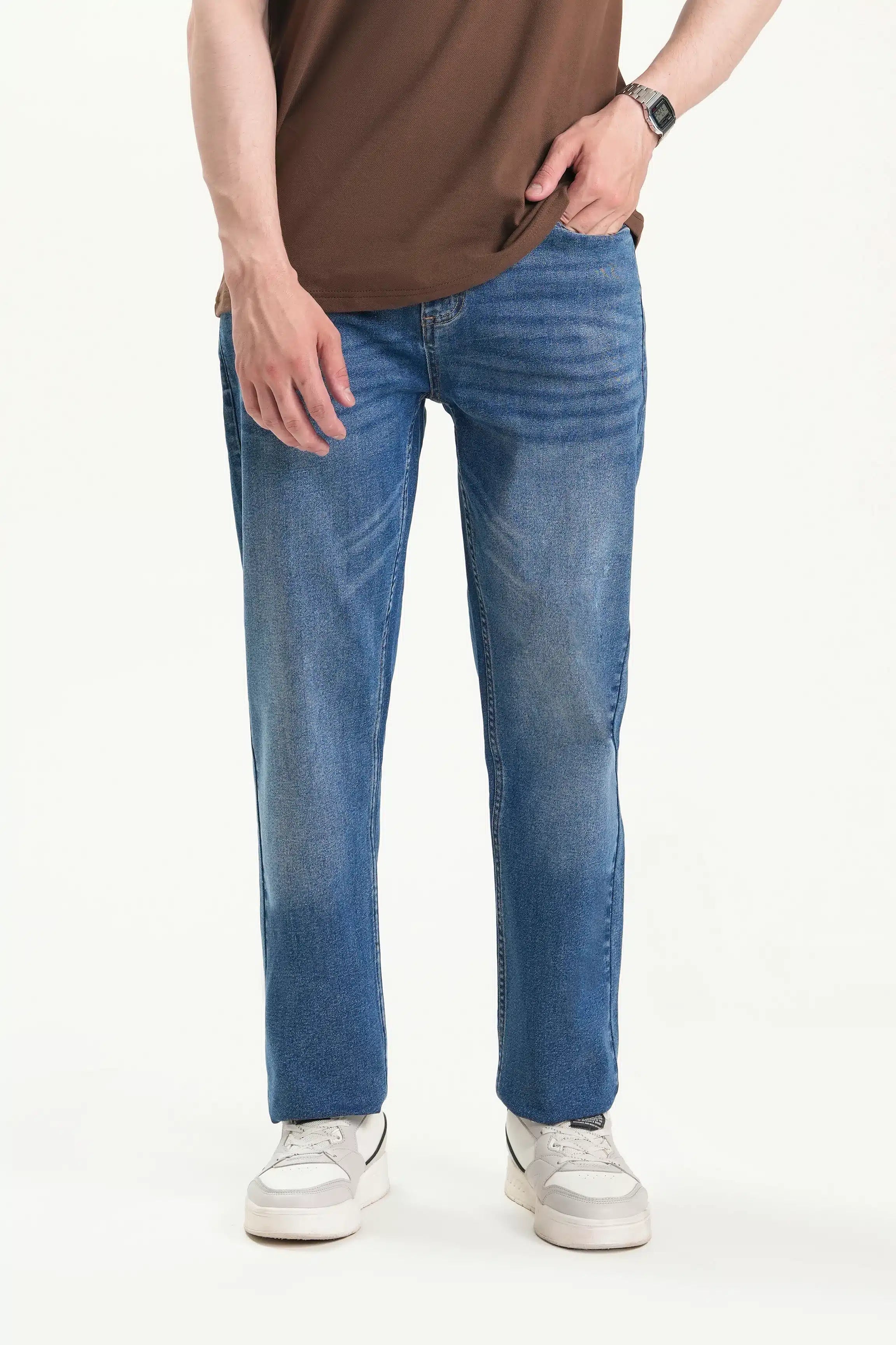 JEANS STRAIGHT FIT MID BLUE