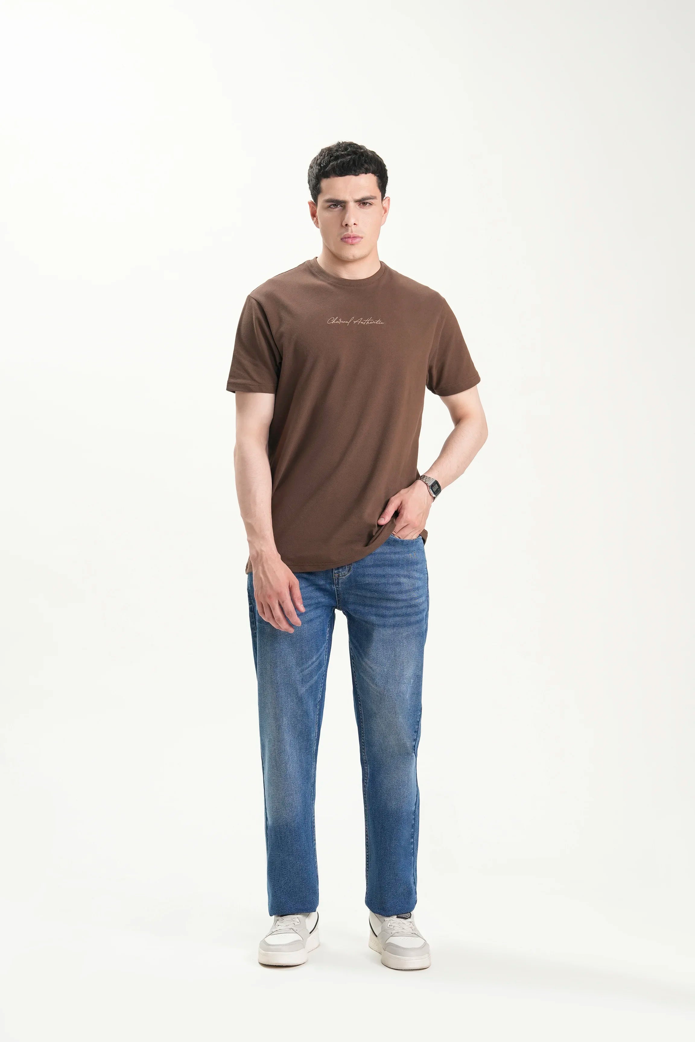 T SHIRT REGULAR FIT BROWN