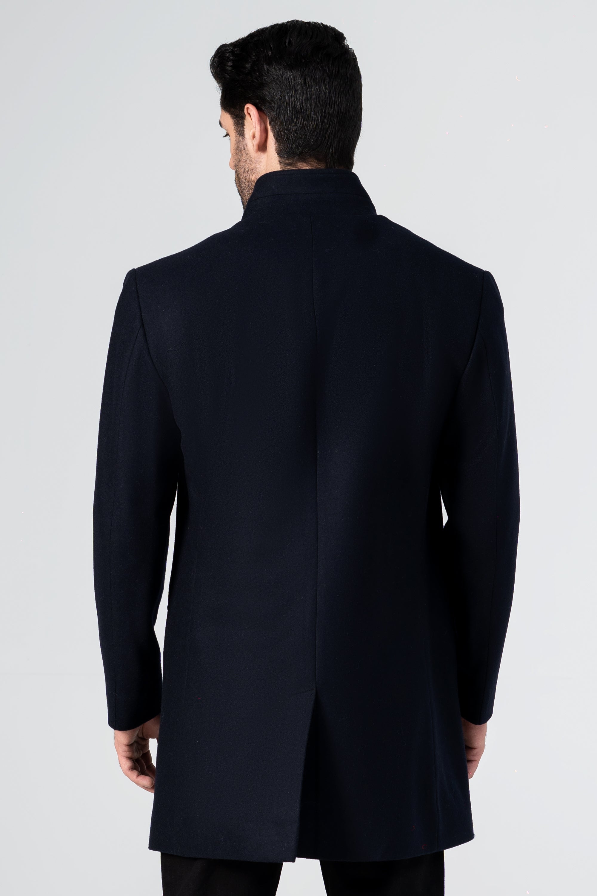 WOOLEN LONG COAT NAVY