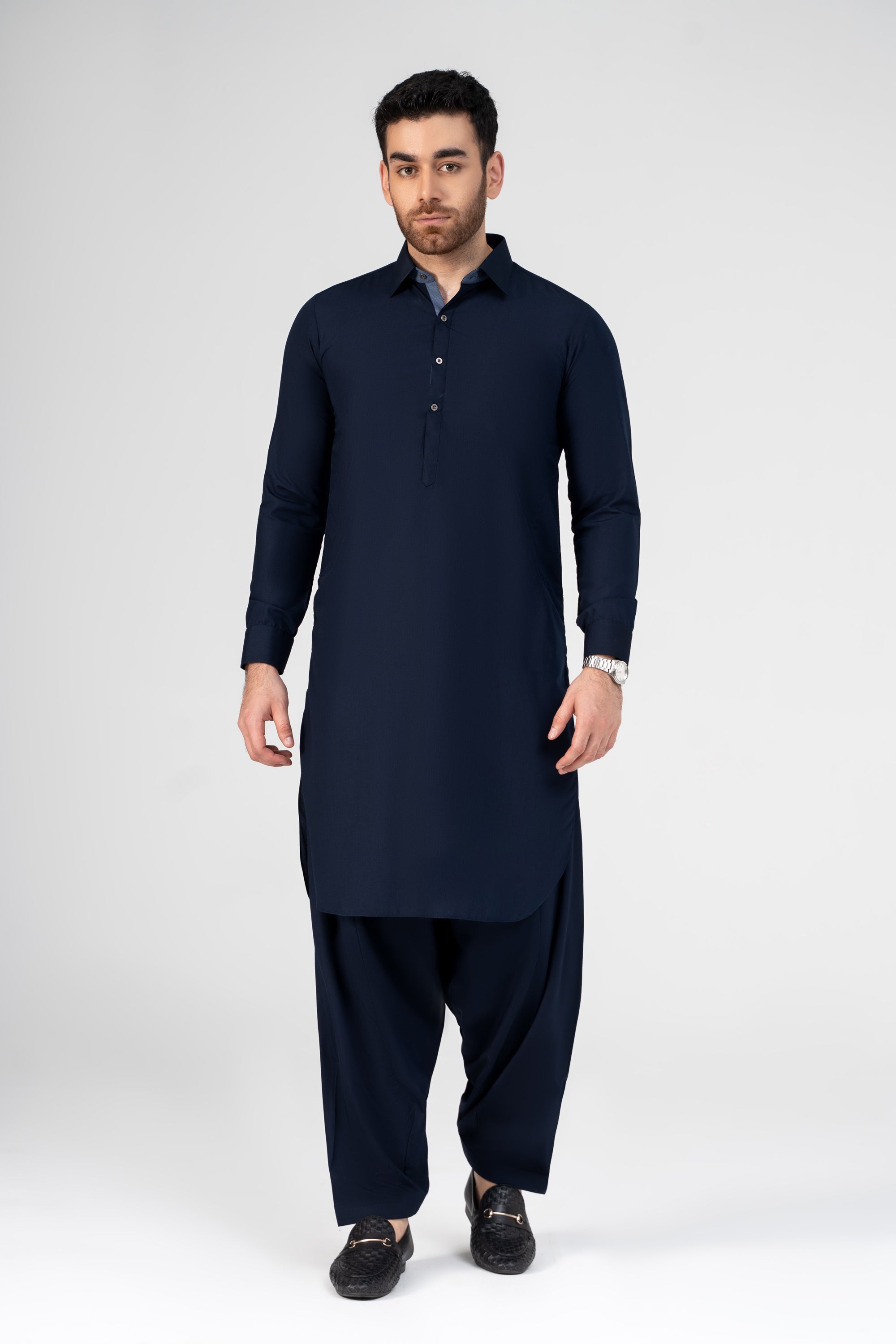 SUPER SOFT BLENDED KAMEEZ SHALWAR NAVY