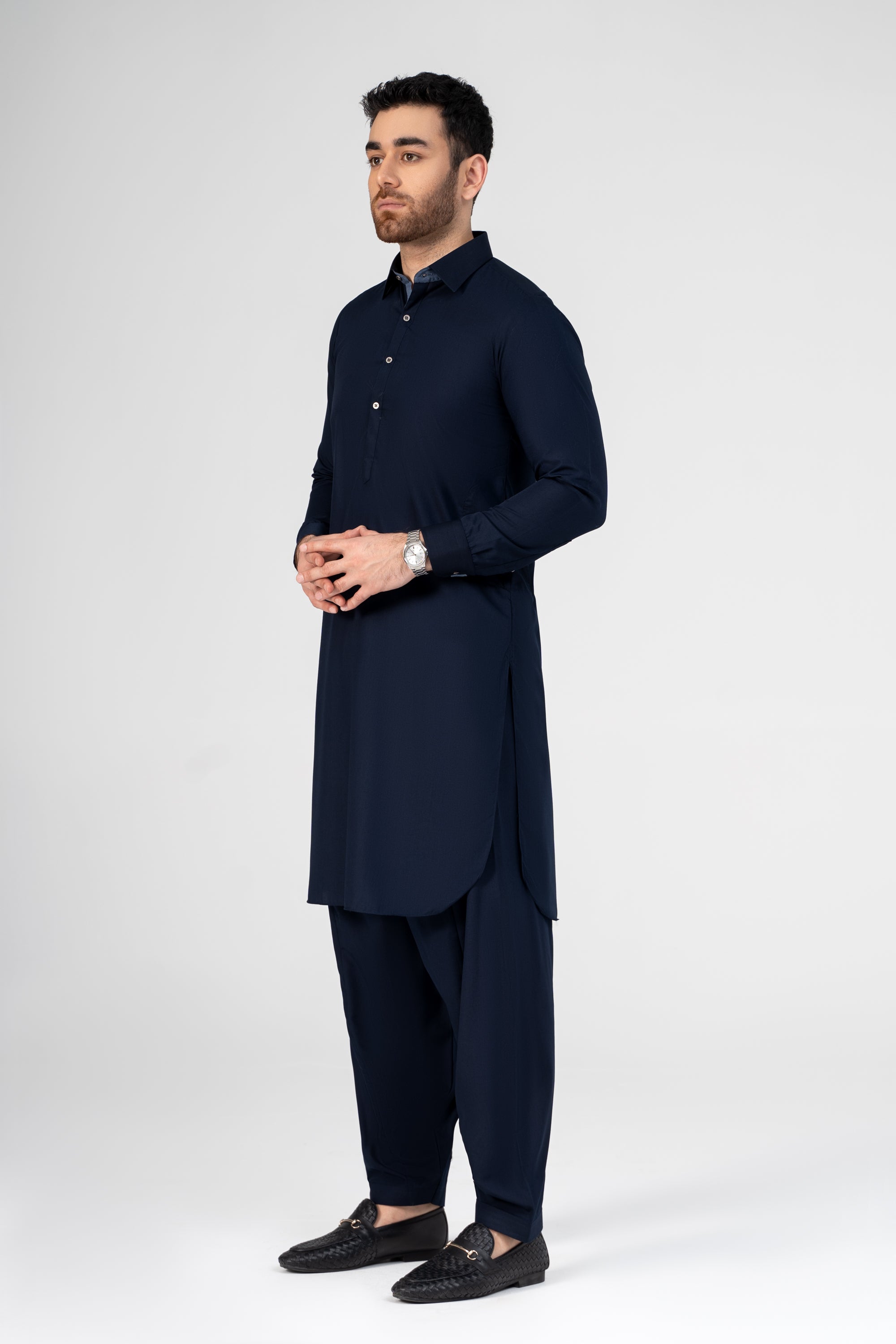 SUPER SOFT BLENDED KAMEEZ SHALWAR NAVY