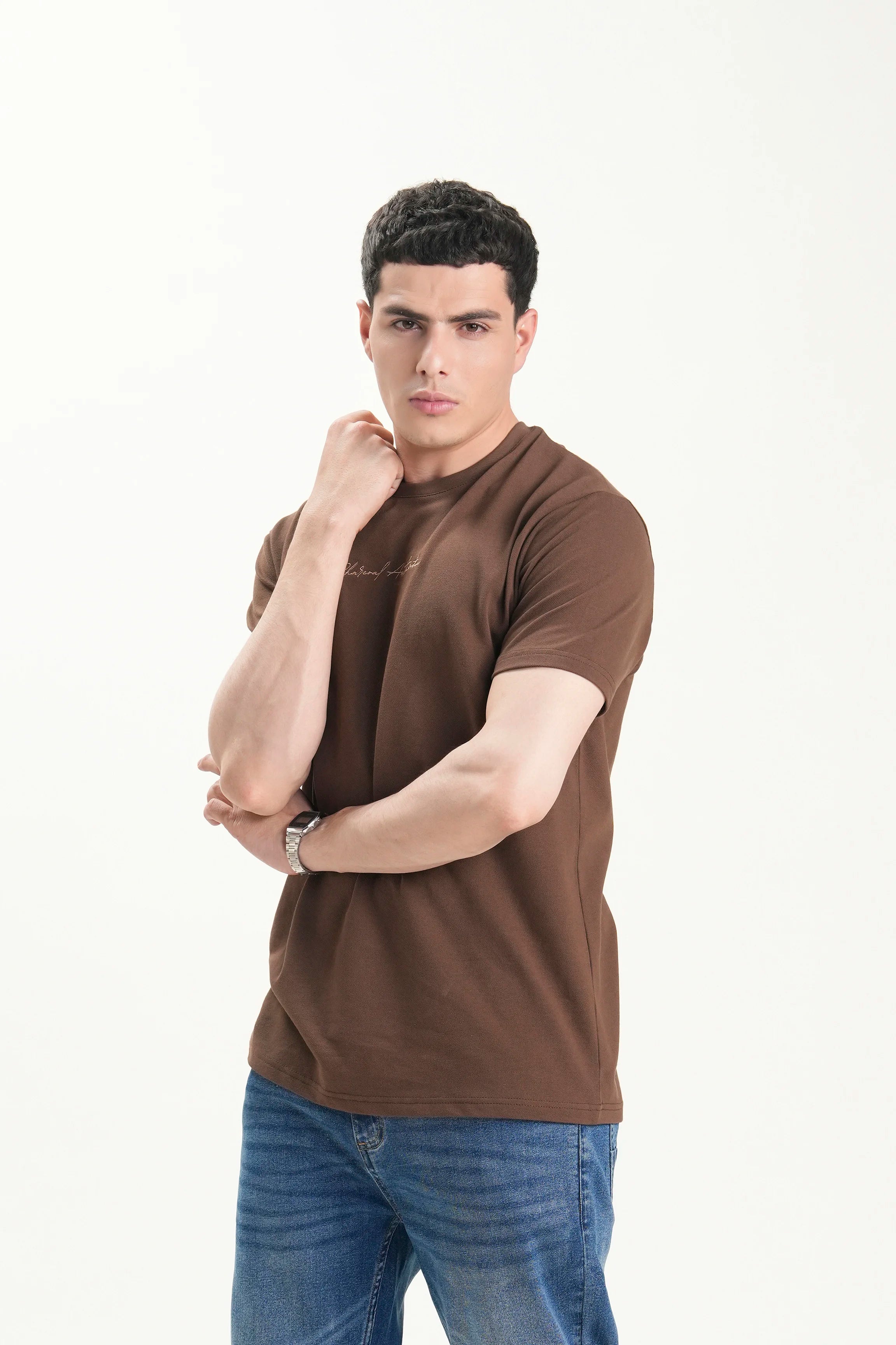 T SHIRT REGULAR FIT BROWN