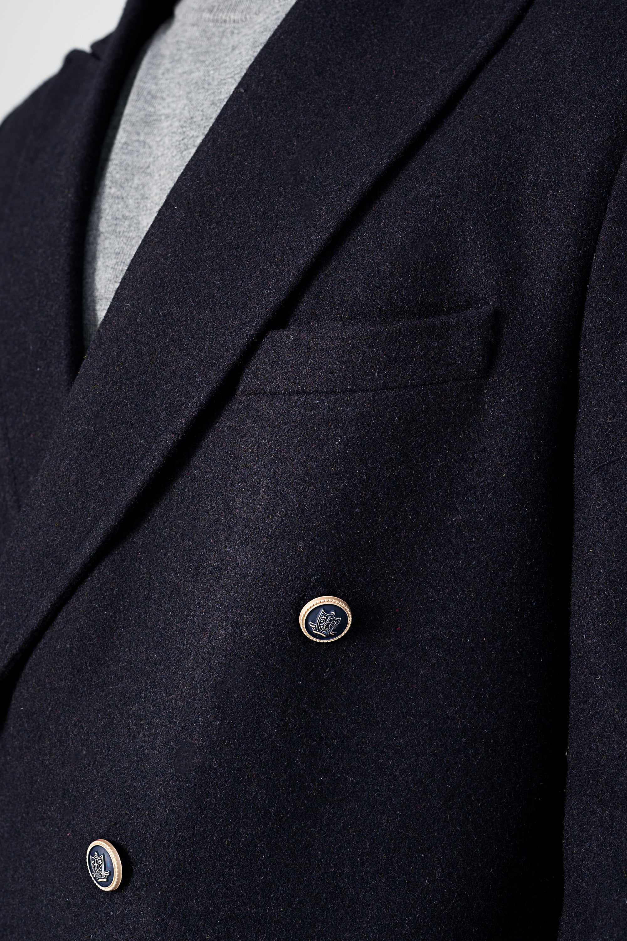 WOOLEN LONG COAT GREY BLACK