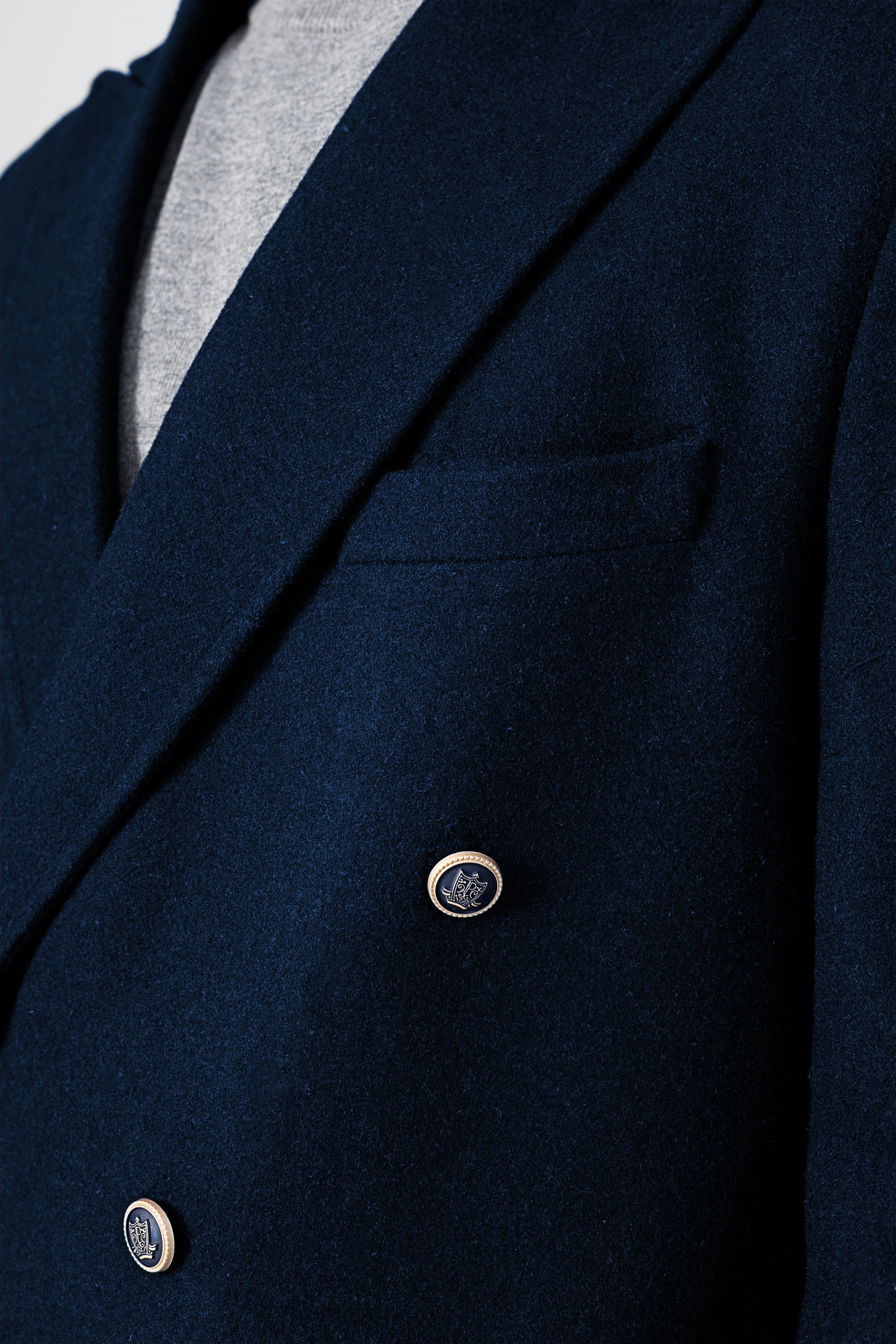 WOOLEN LONG COAT NAVY