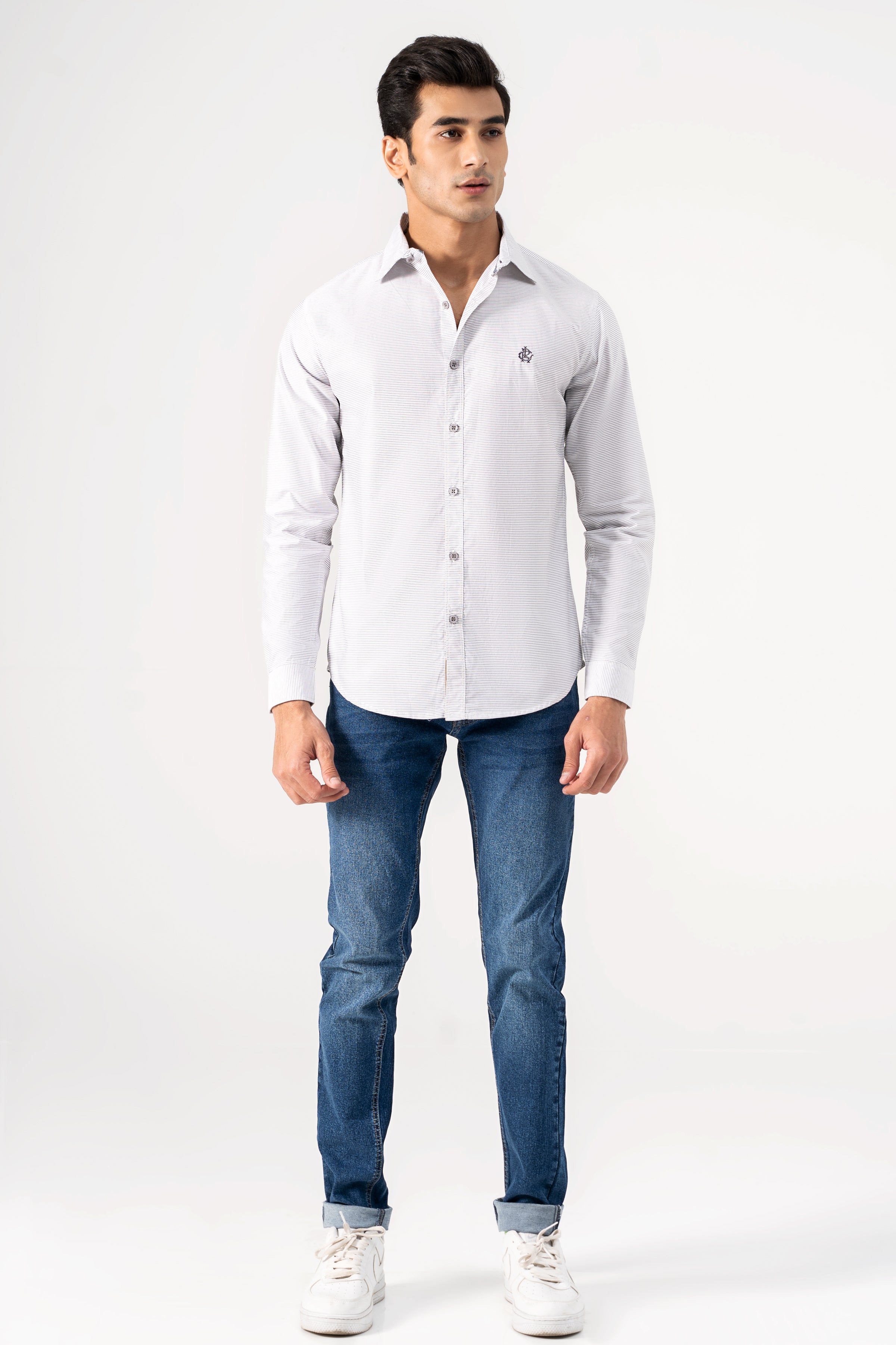 CASUAL SHIRT GREY WHITE