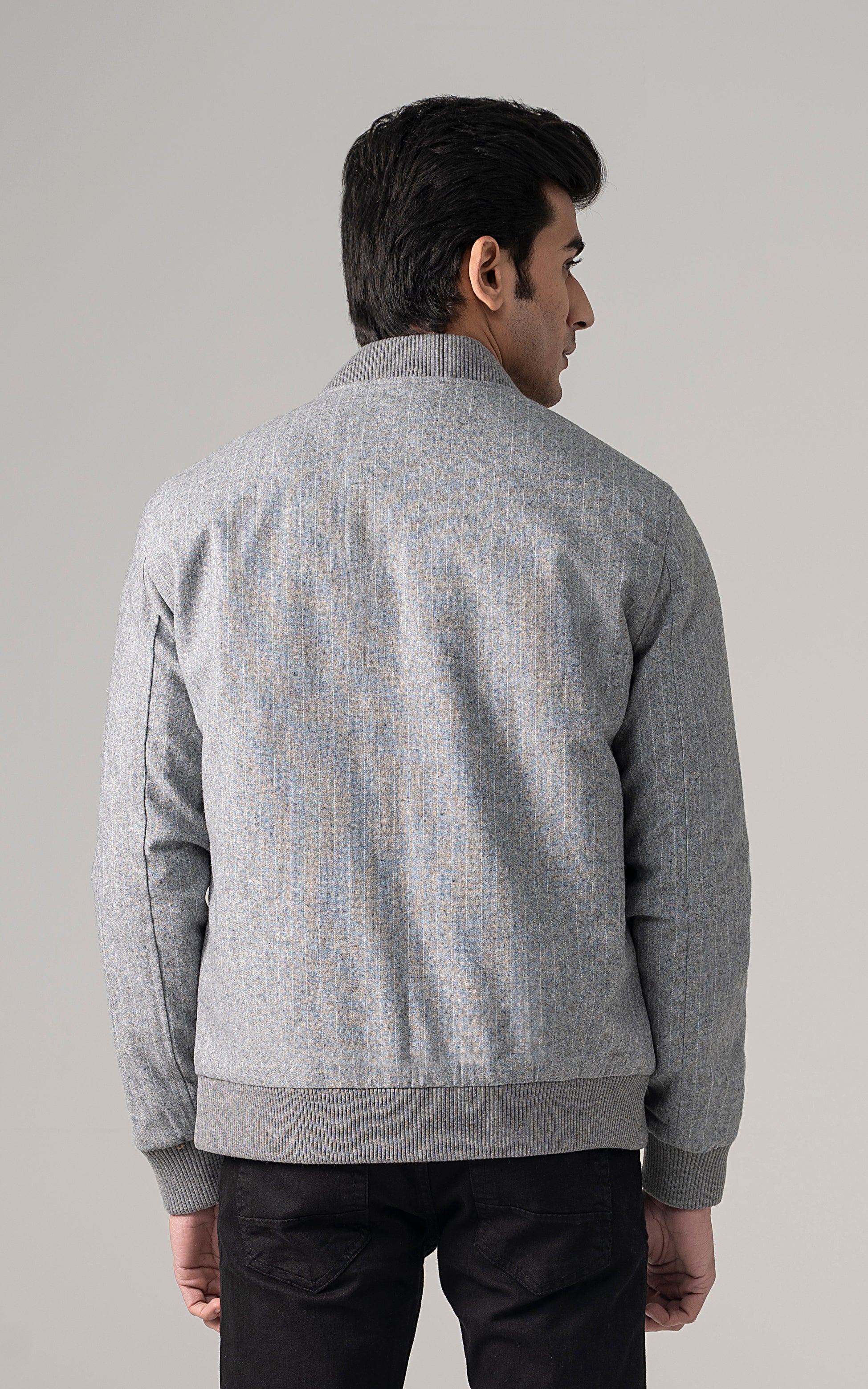 Wool Blend Bomber Jacket grey