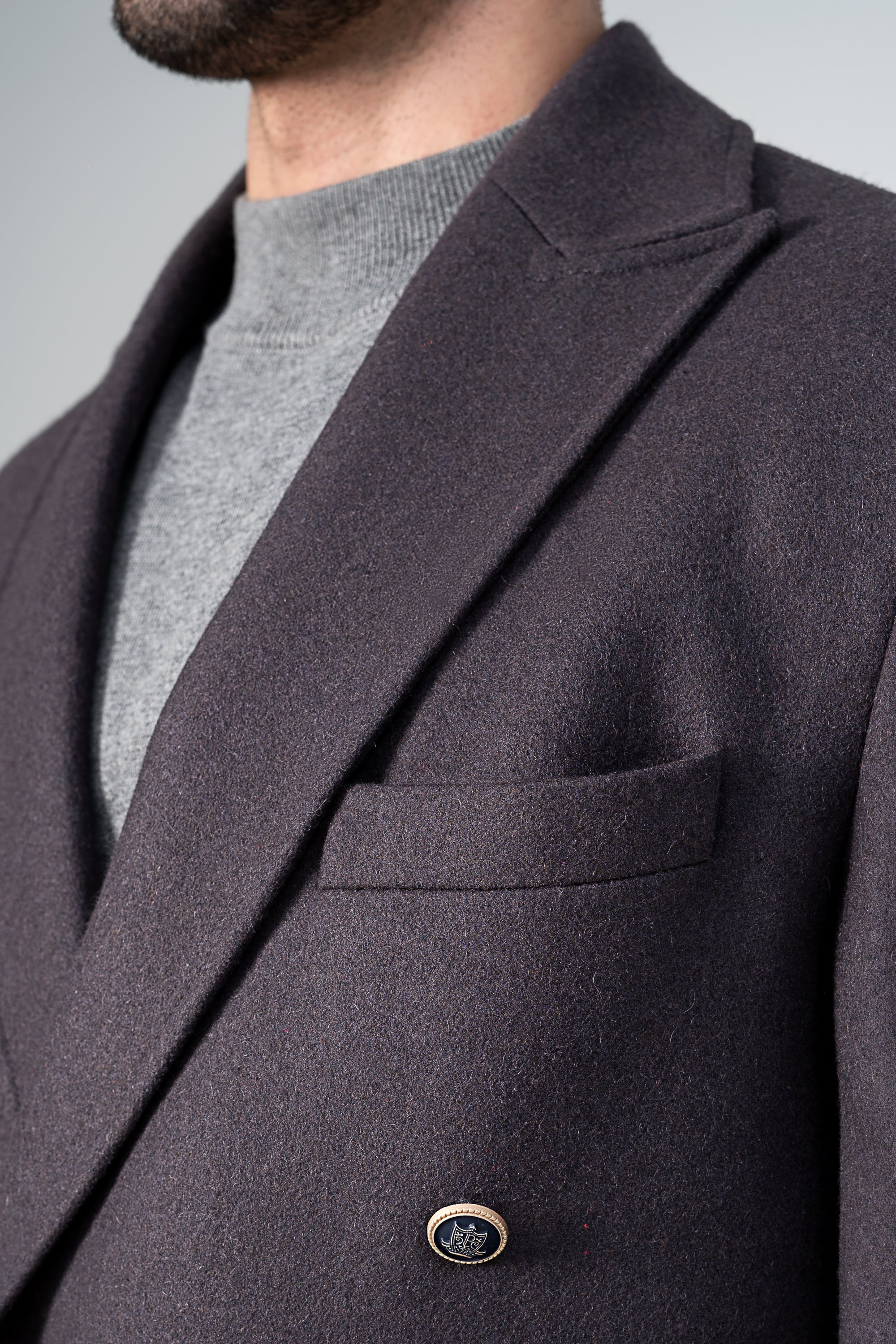 WOOLEN LONG COAT GRAPHITE