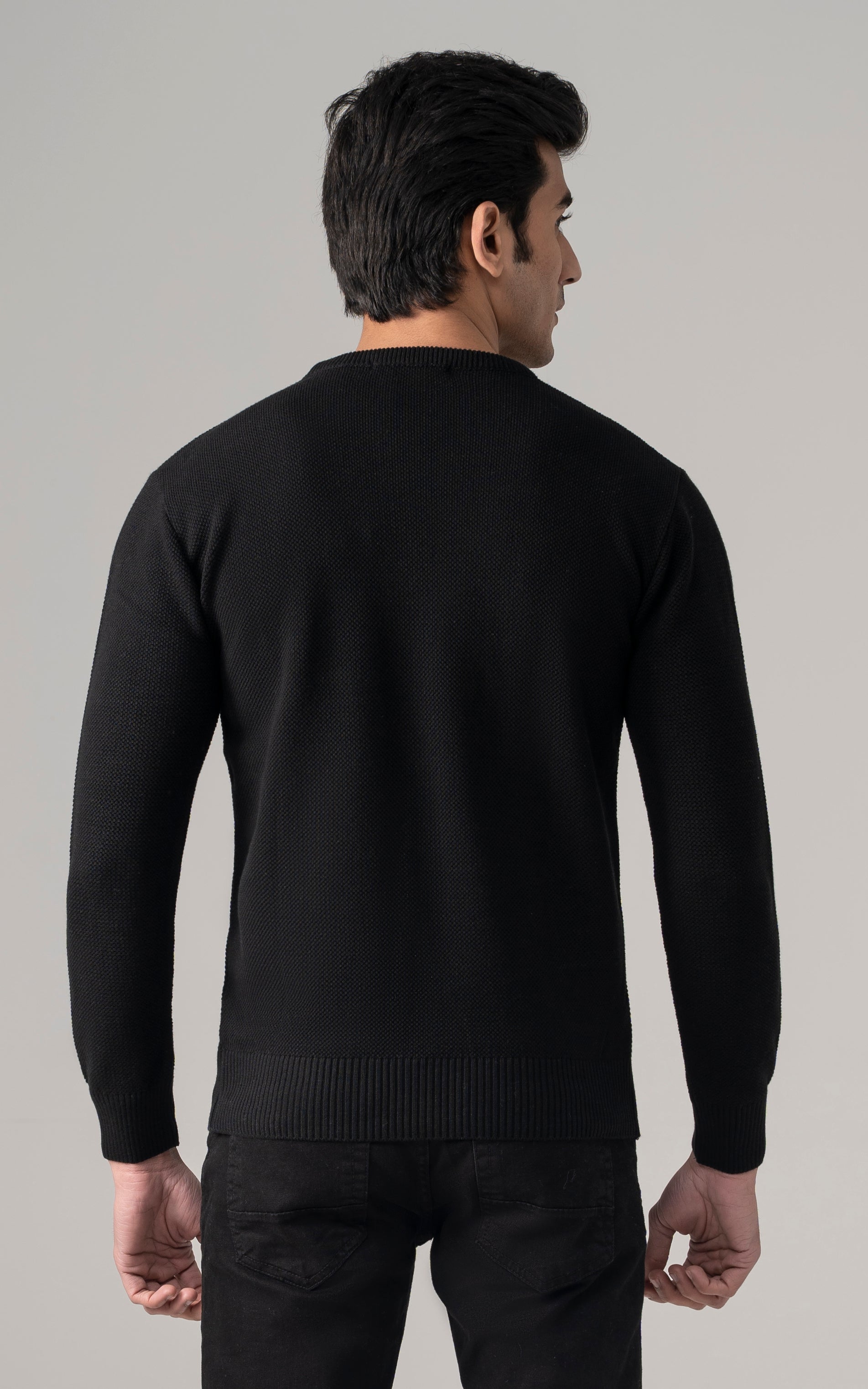 Knitted Crew Neck Black