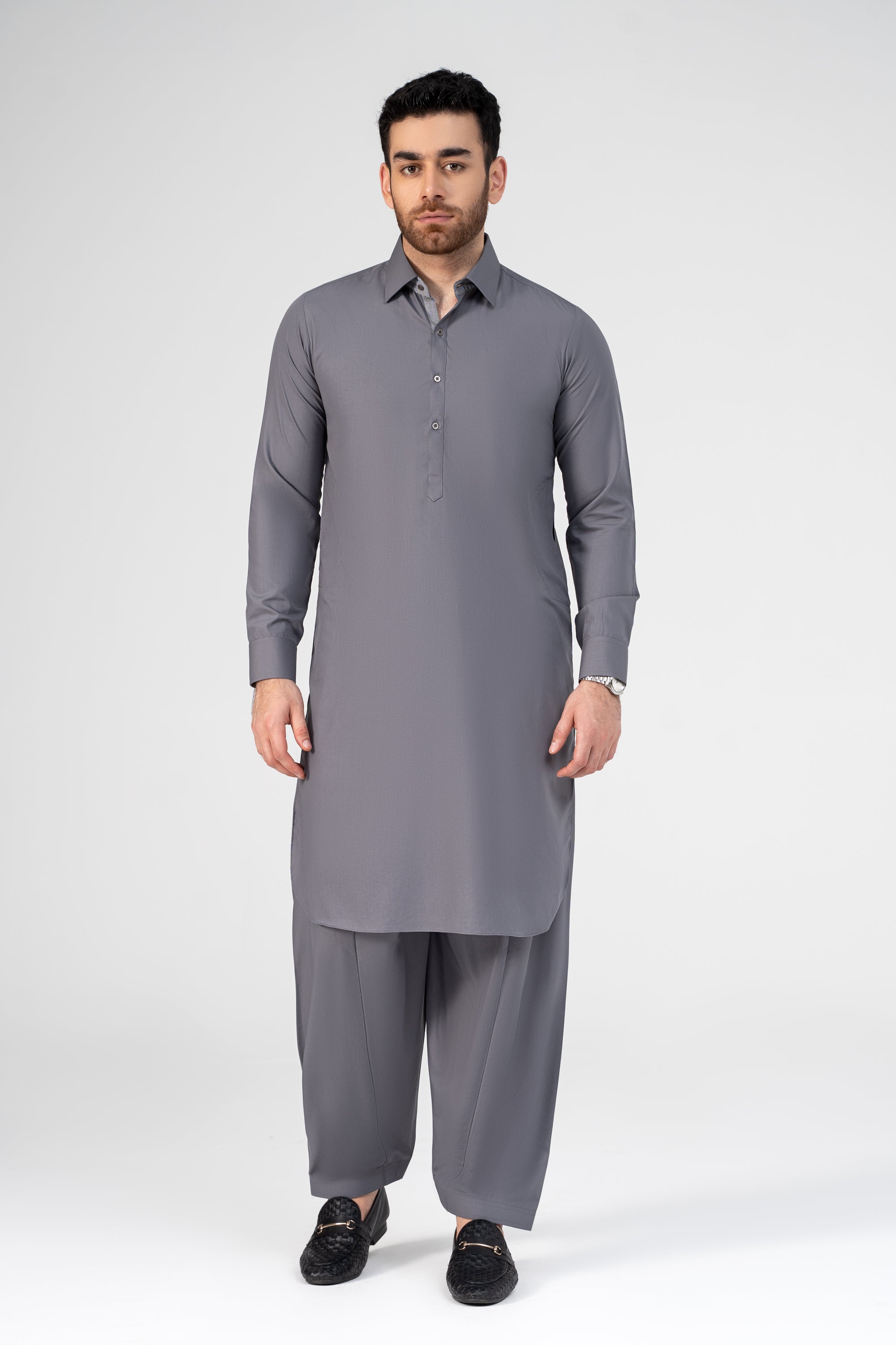 SUPER SOFT BLENDED KAMEEZ SHALWAR LIGHT GREY