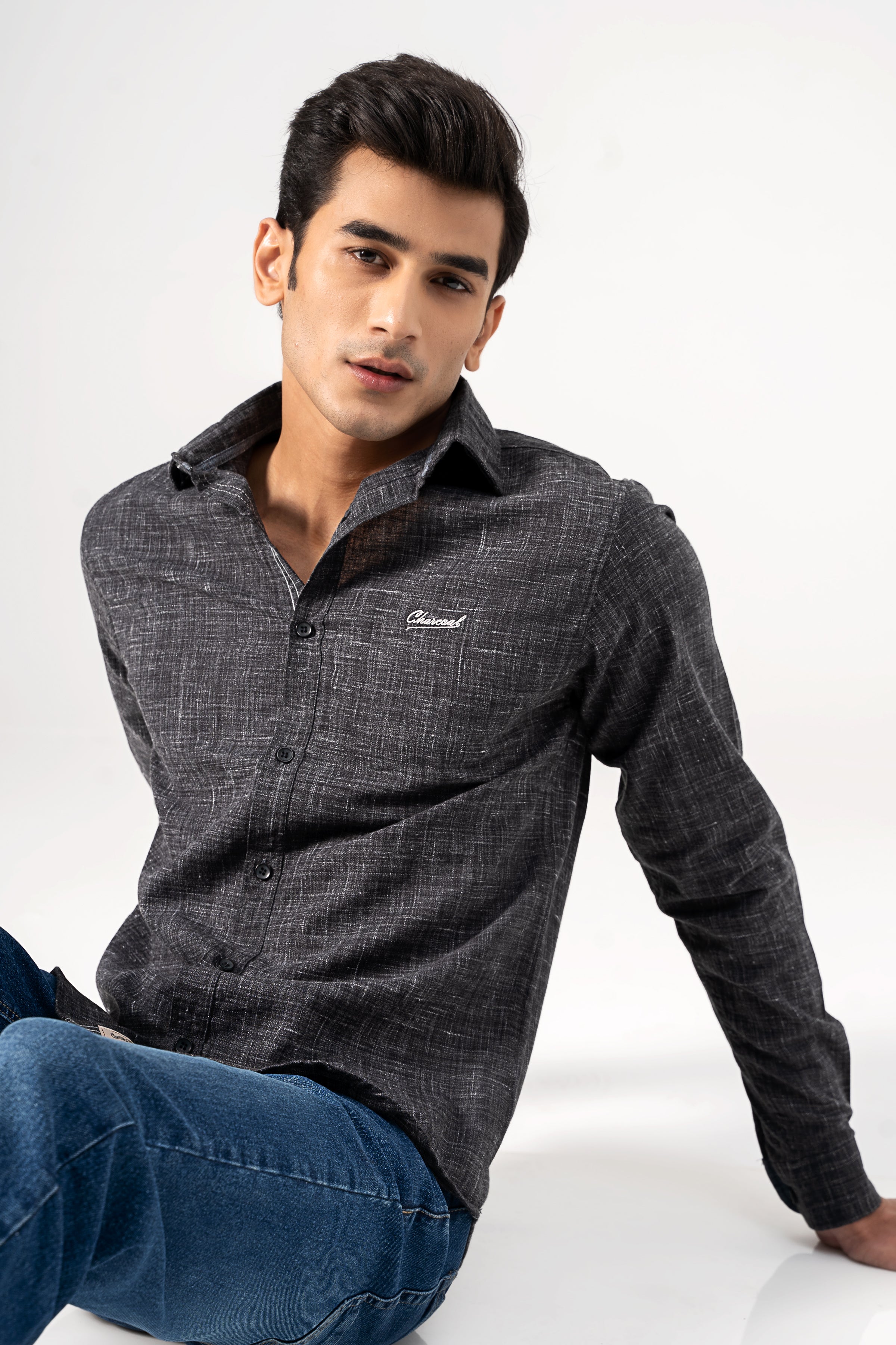 CASUAL SHIRT GREY SELF