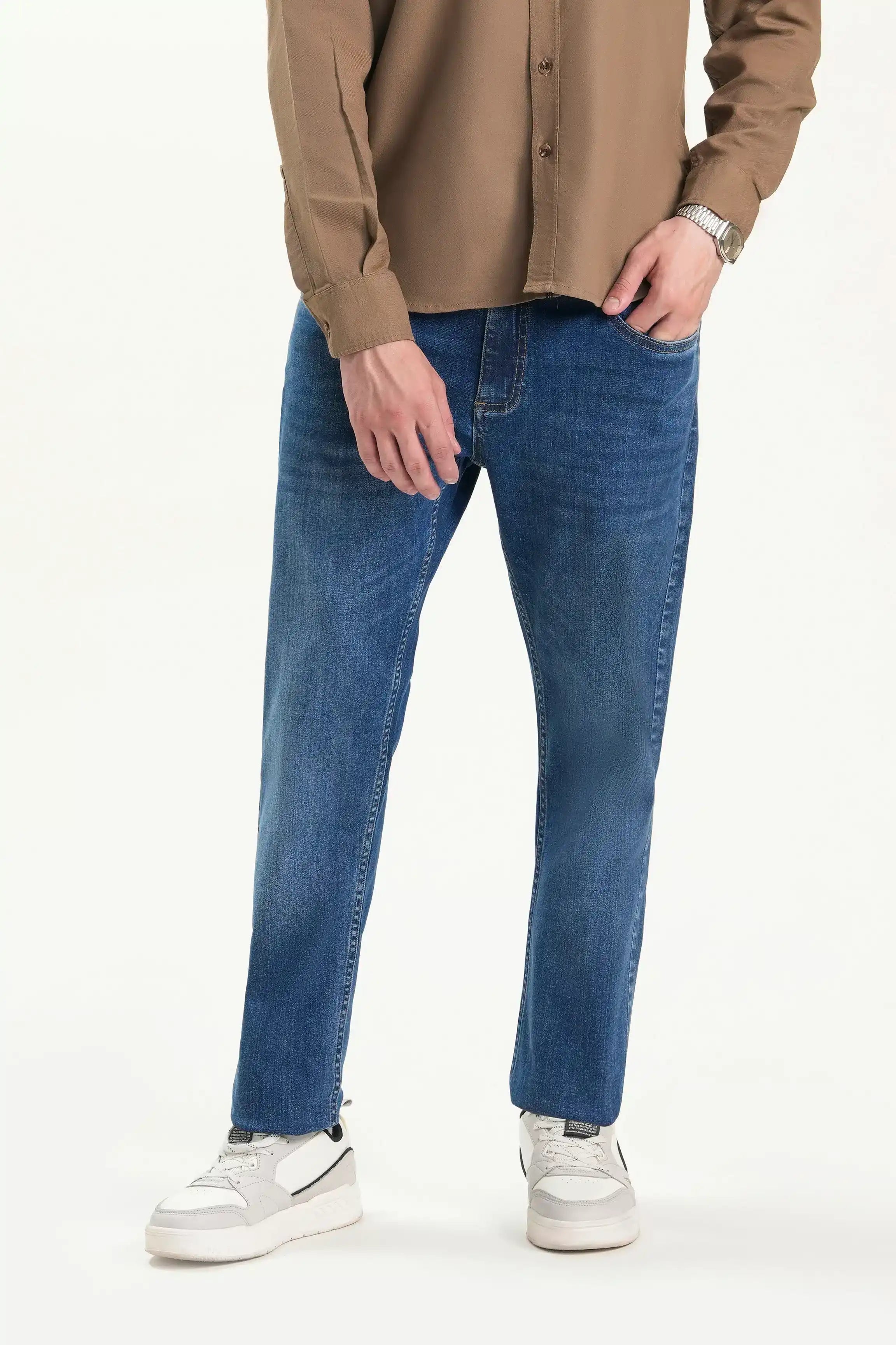 JEANS STRAIGHT FIT MID BLUE