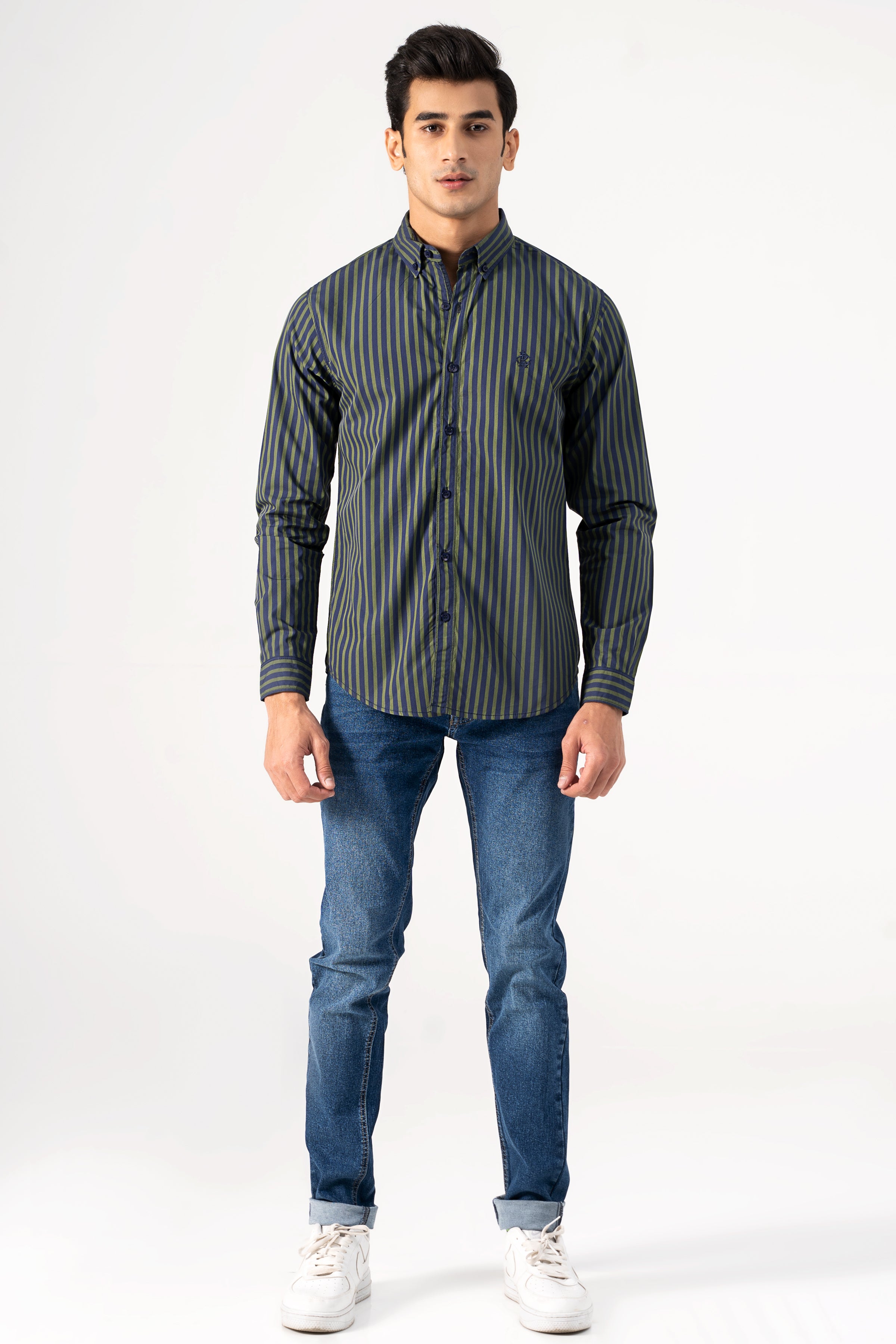 CASUAL SHIRT NAVY GREEN