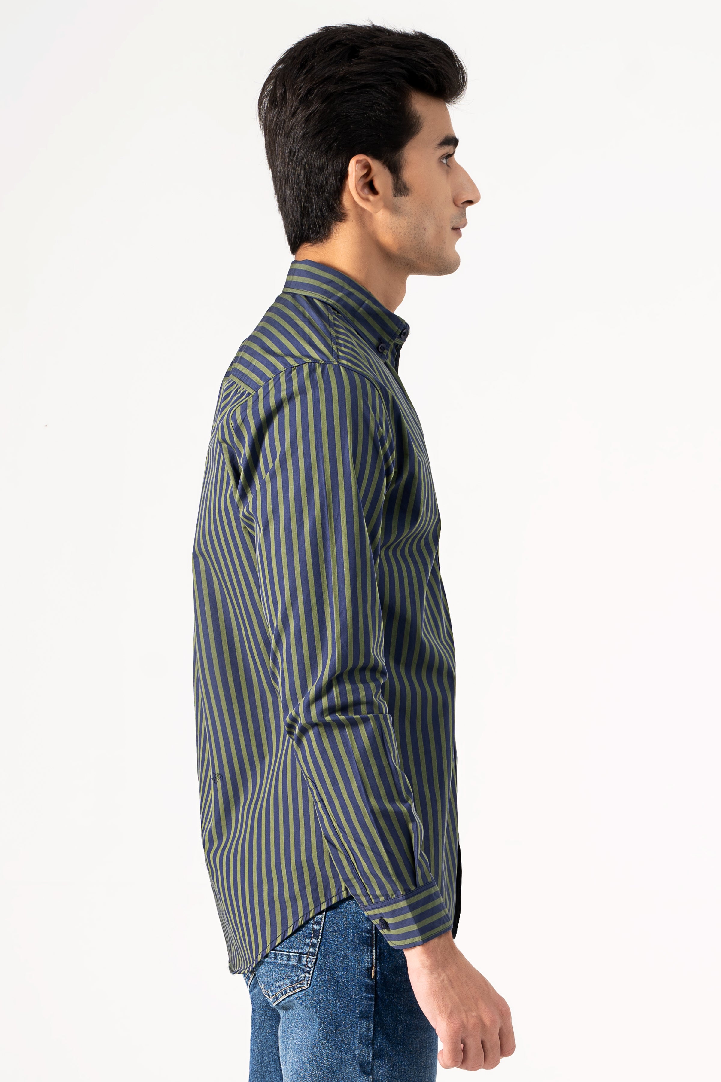 CASUAL SHIRT NAVY GREEN