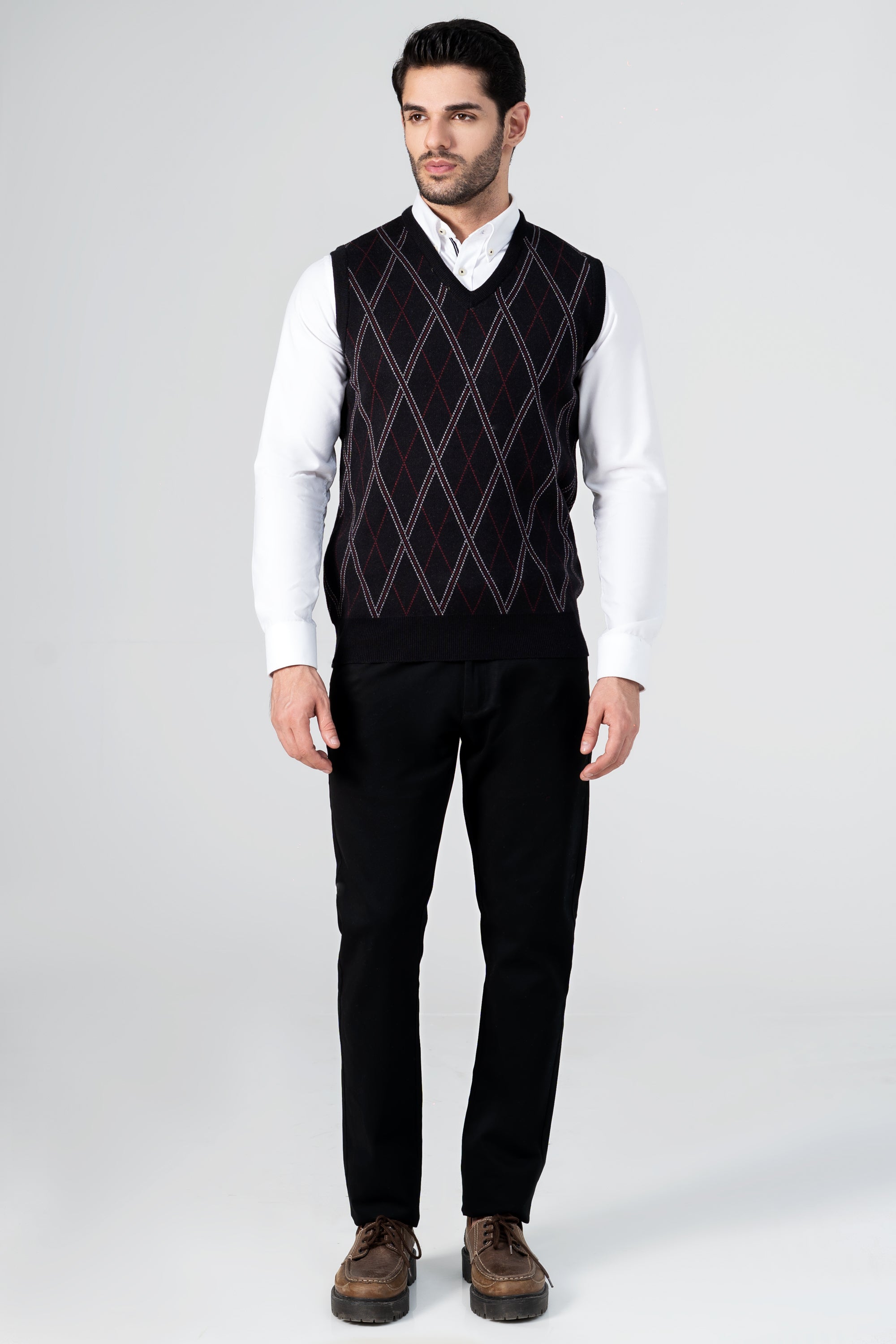SLEEVELESS DIAMOND TEXTURED BLACK