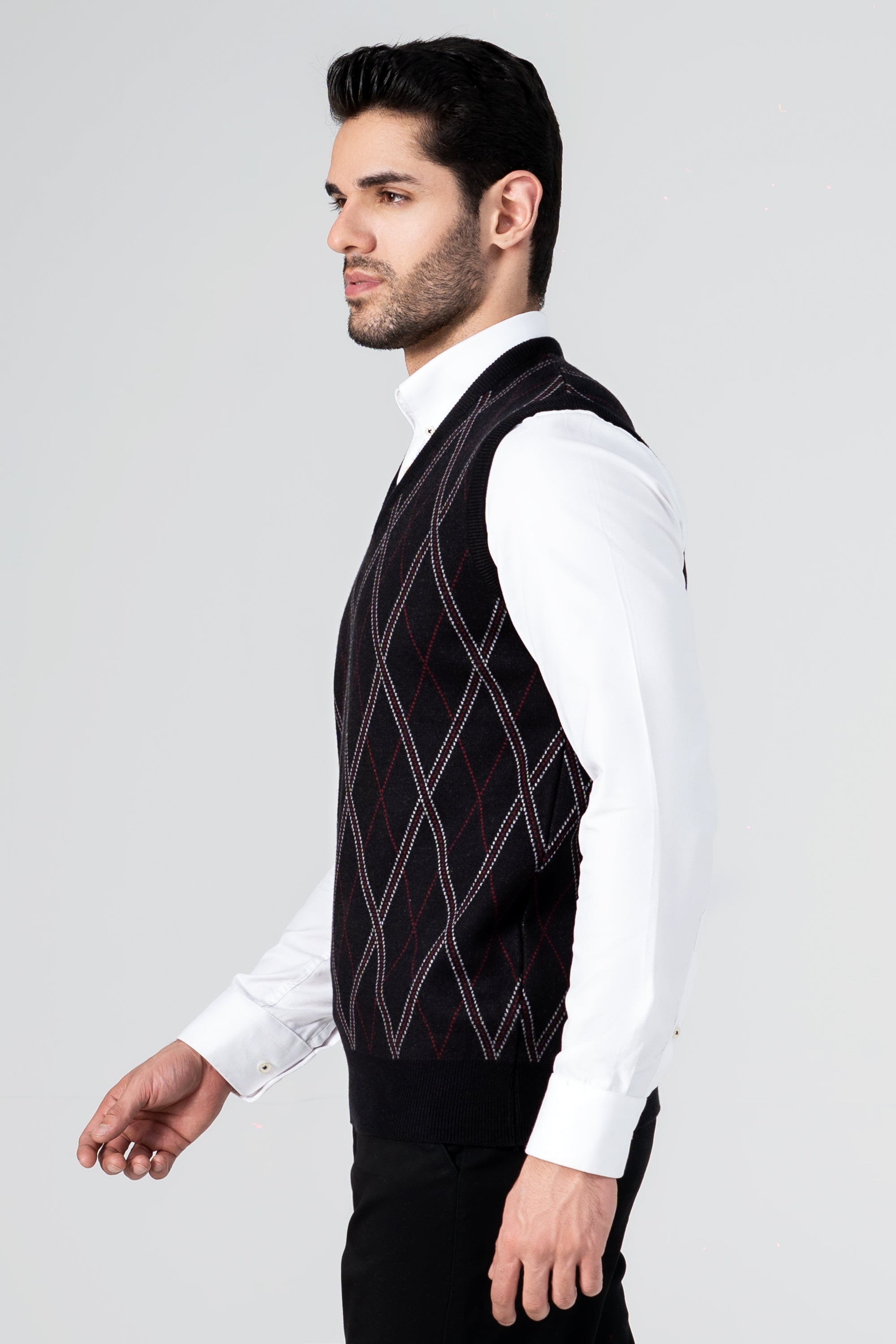 SLEEVELESS DIAMOND TEXTURED BLACK