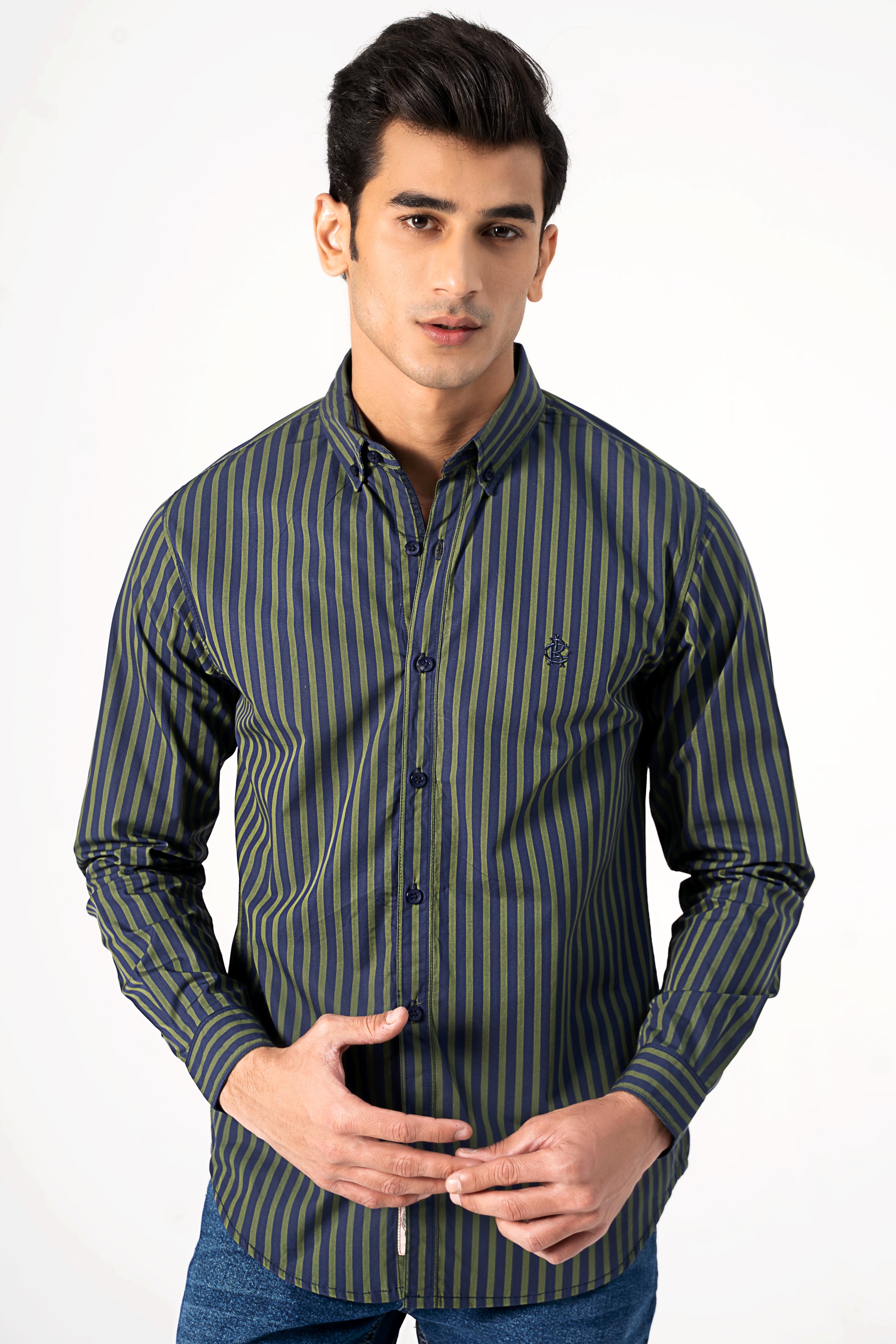 CASUAL SHIRT NAVY GREEN