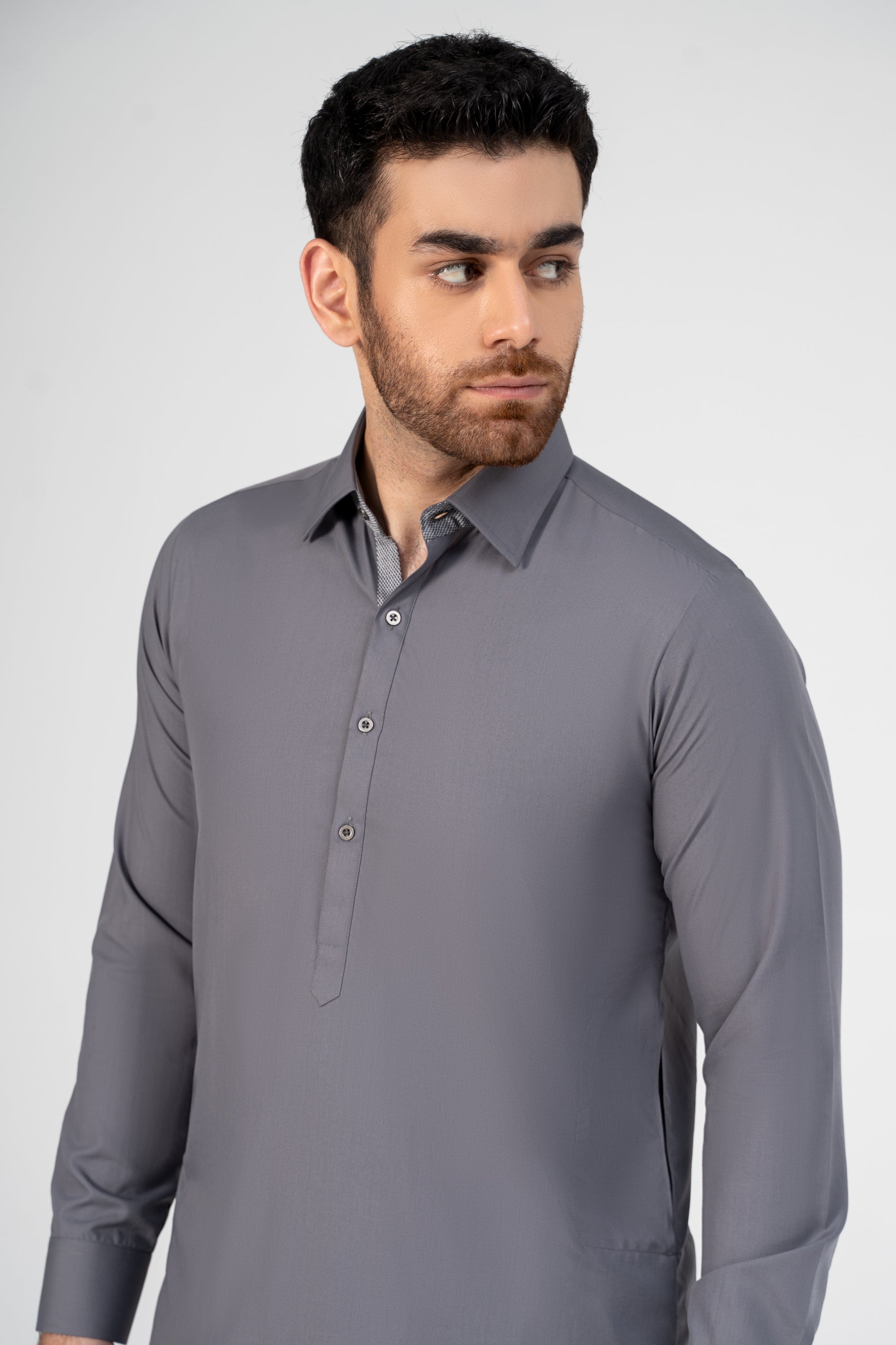 SUPER SOFT BLENDED KAMEEZ SHALWAR LIGHT GREY