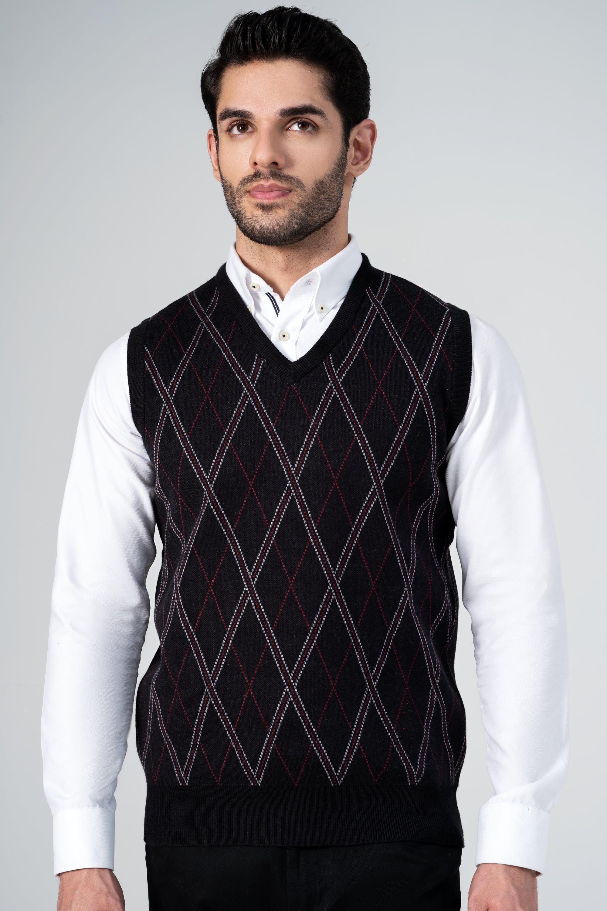 SLEEVELESS DIAMOND TEXTURED BLACK