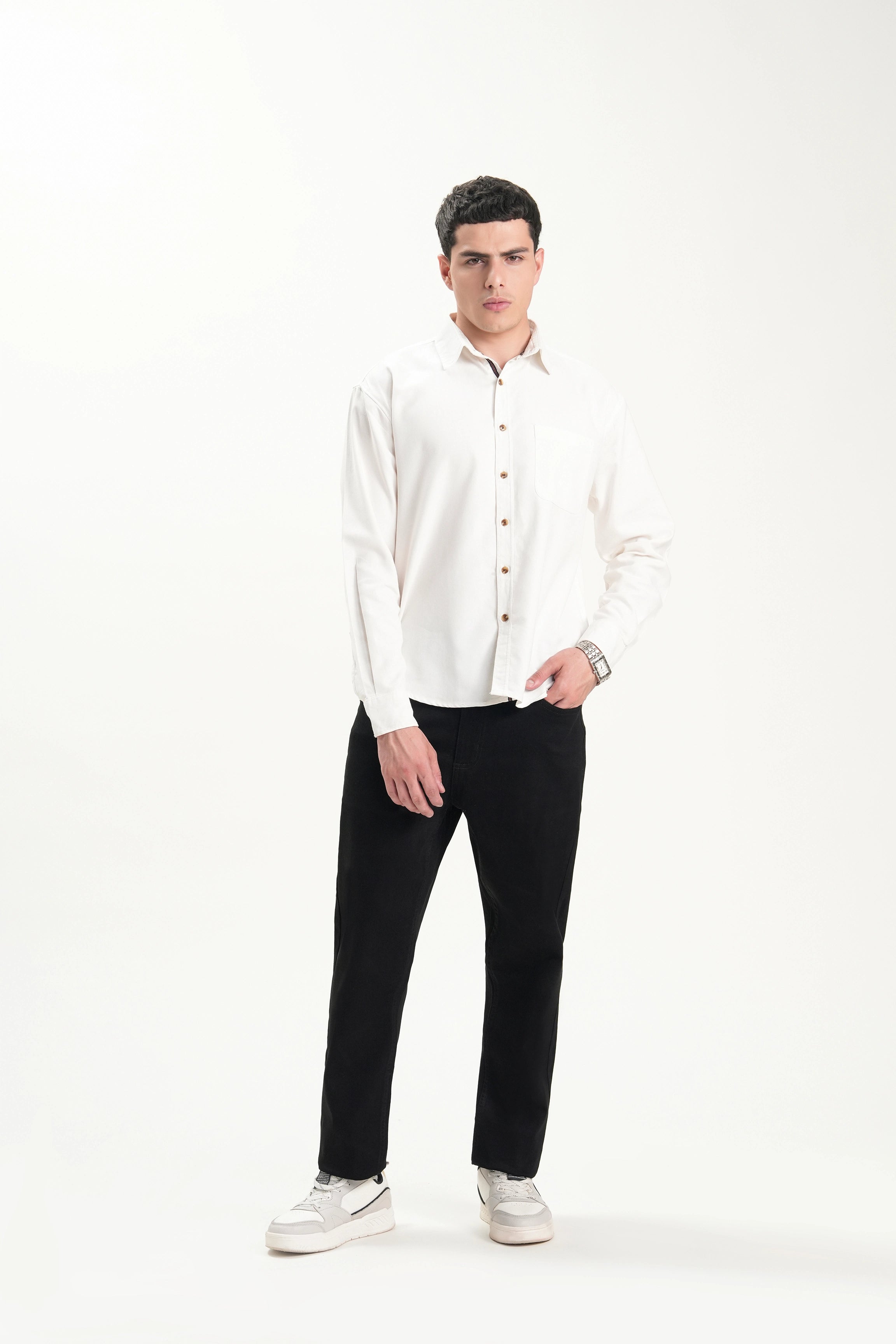 RELAXED FIT CASUAL SHIRT WHITE