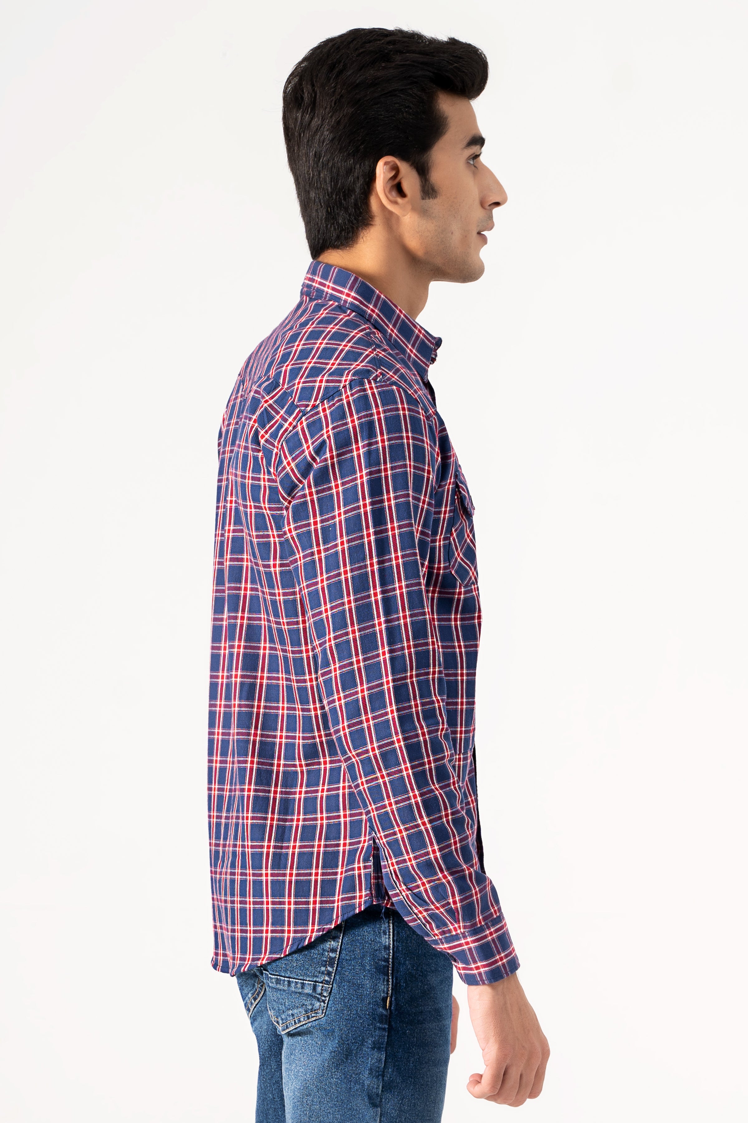 CASUAL SHIRT NAVY RED
