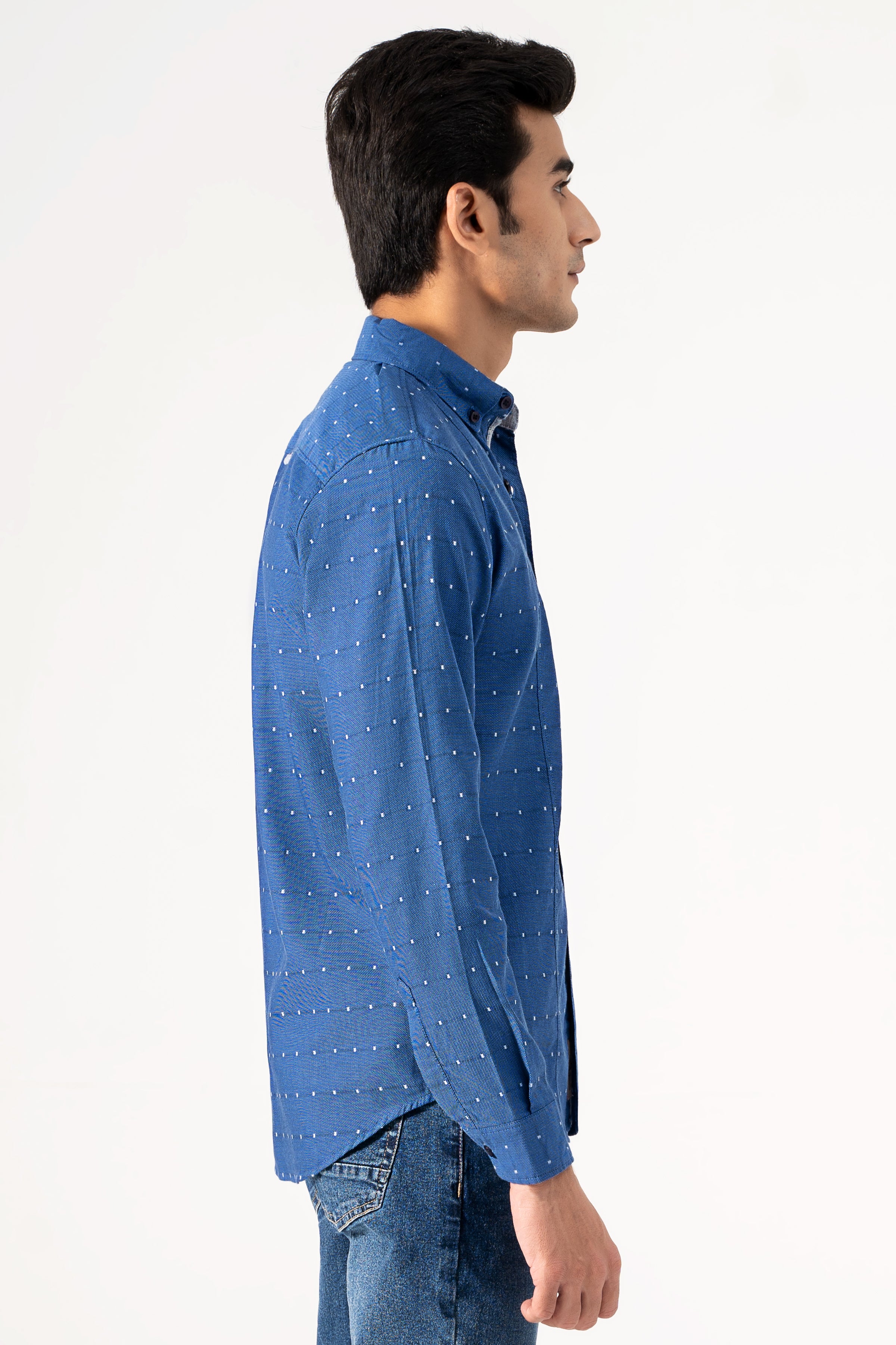 CASUAL SHIRT BLUE TEXTURE
