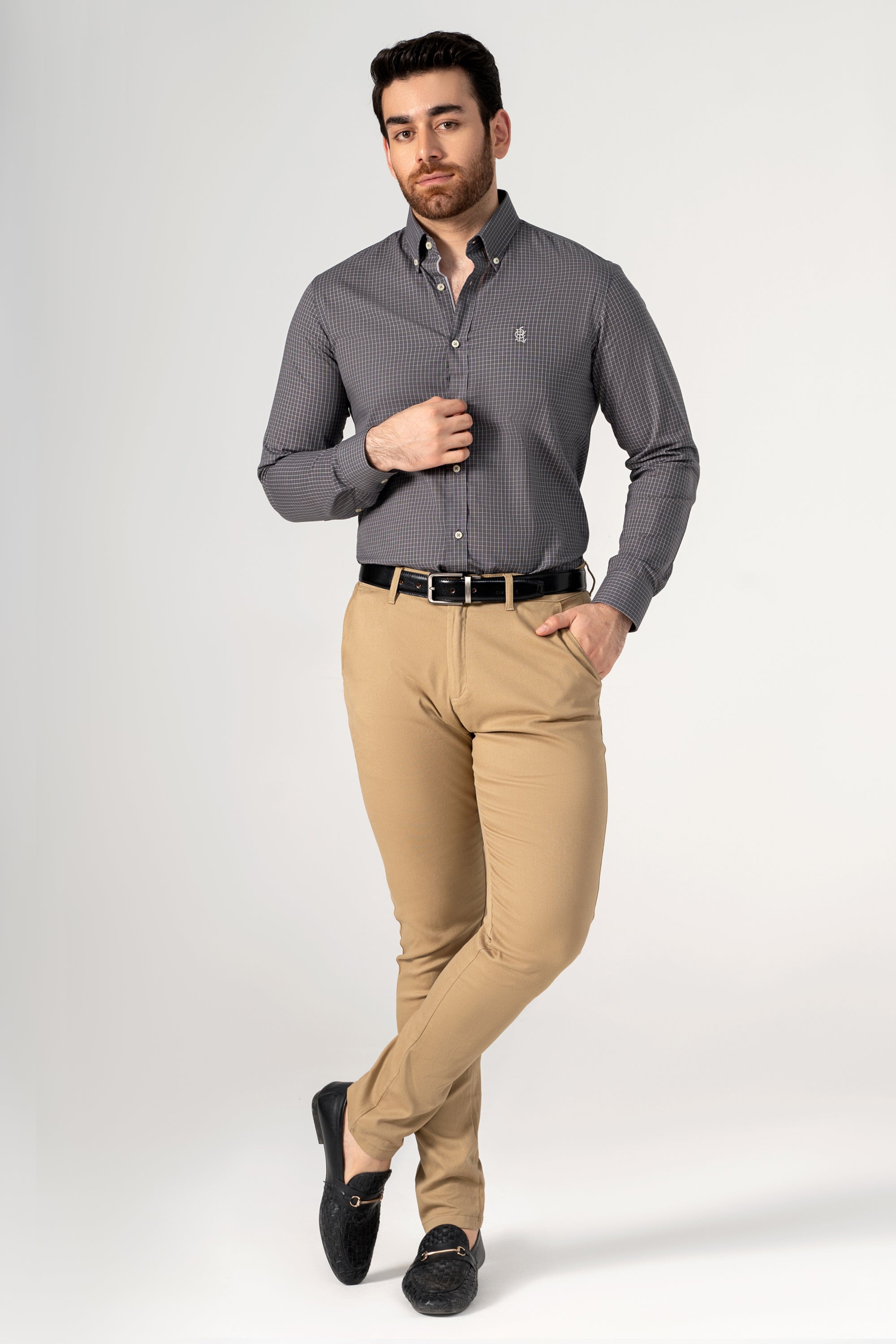SEMI FORMAL SHIRT GREY CHECK