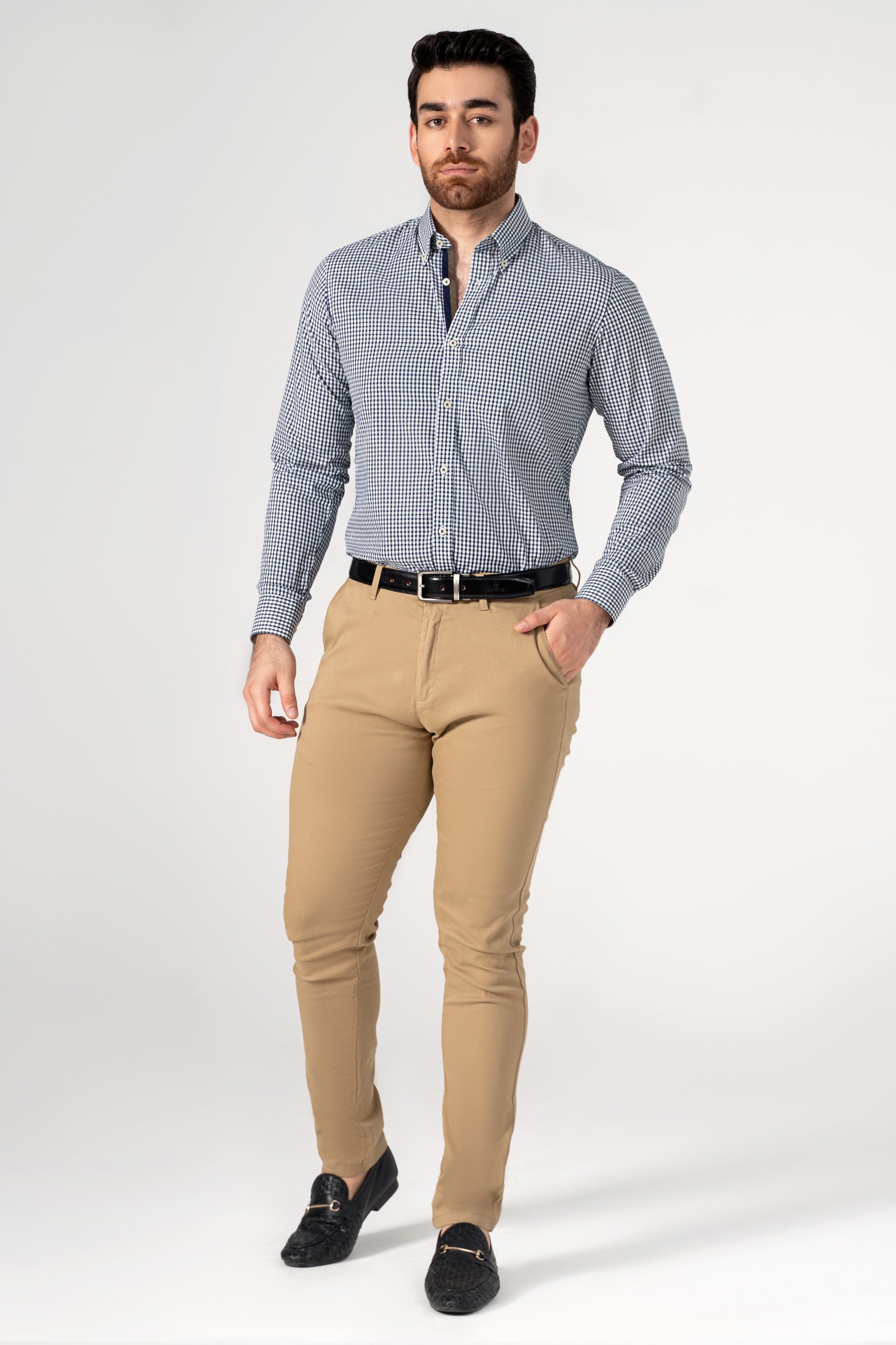 SEMI FORMAL SHIRT NAVY GREEN