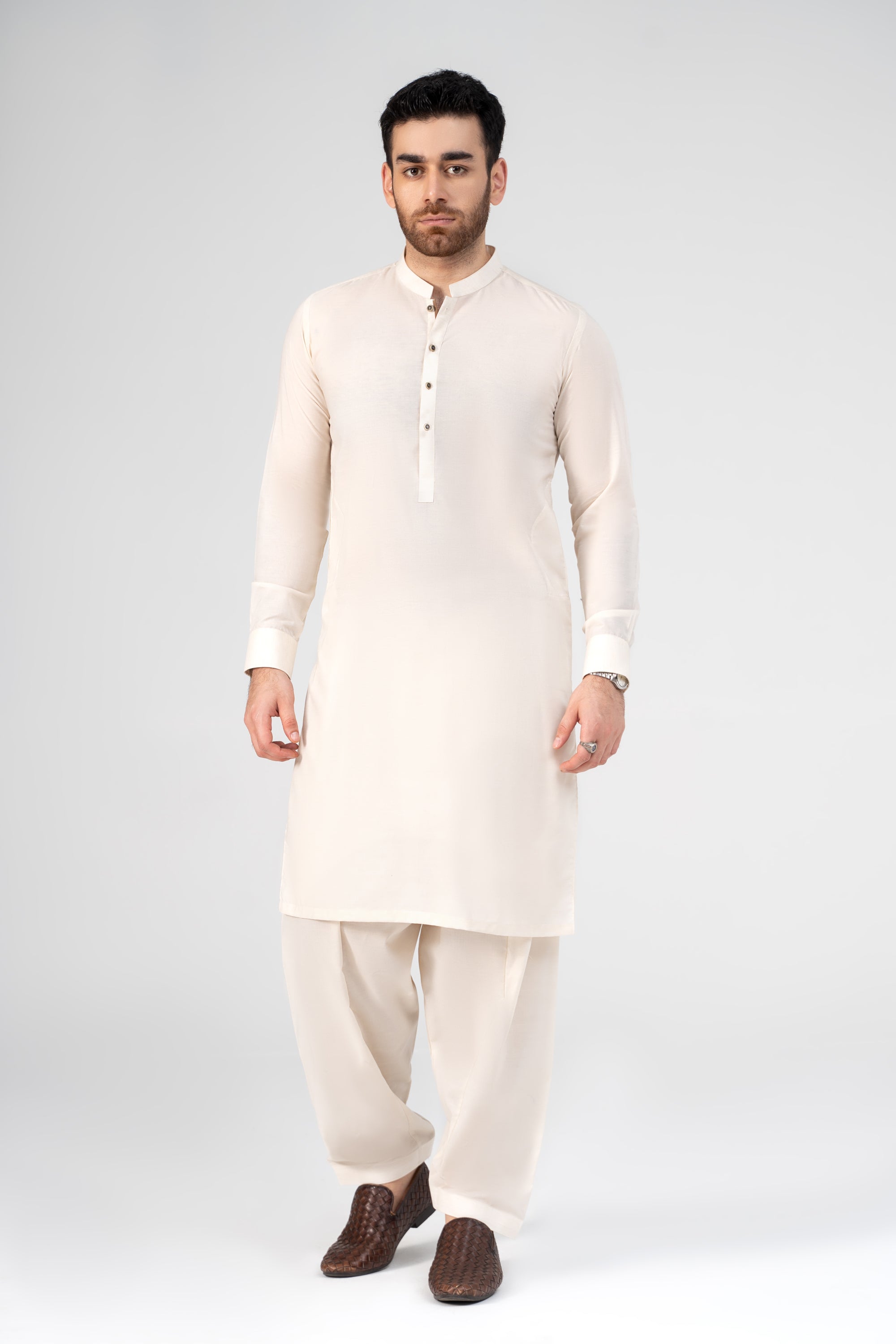 LIQUID AMMONIA PREMIUM BLENDED KAMEEZ SHALWAR OFF WHITE