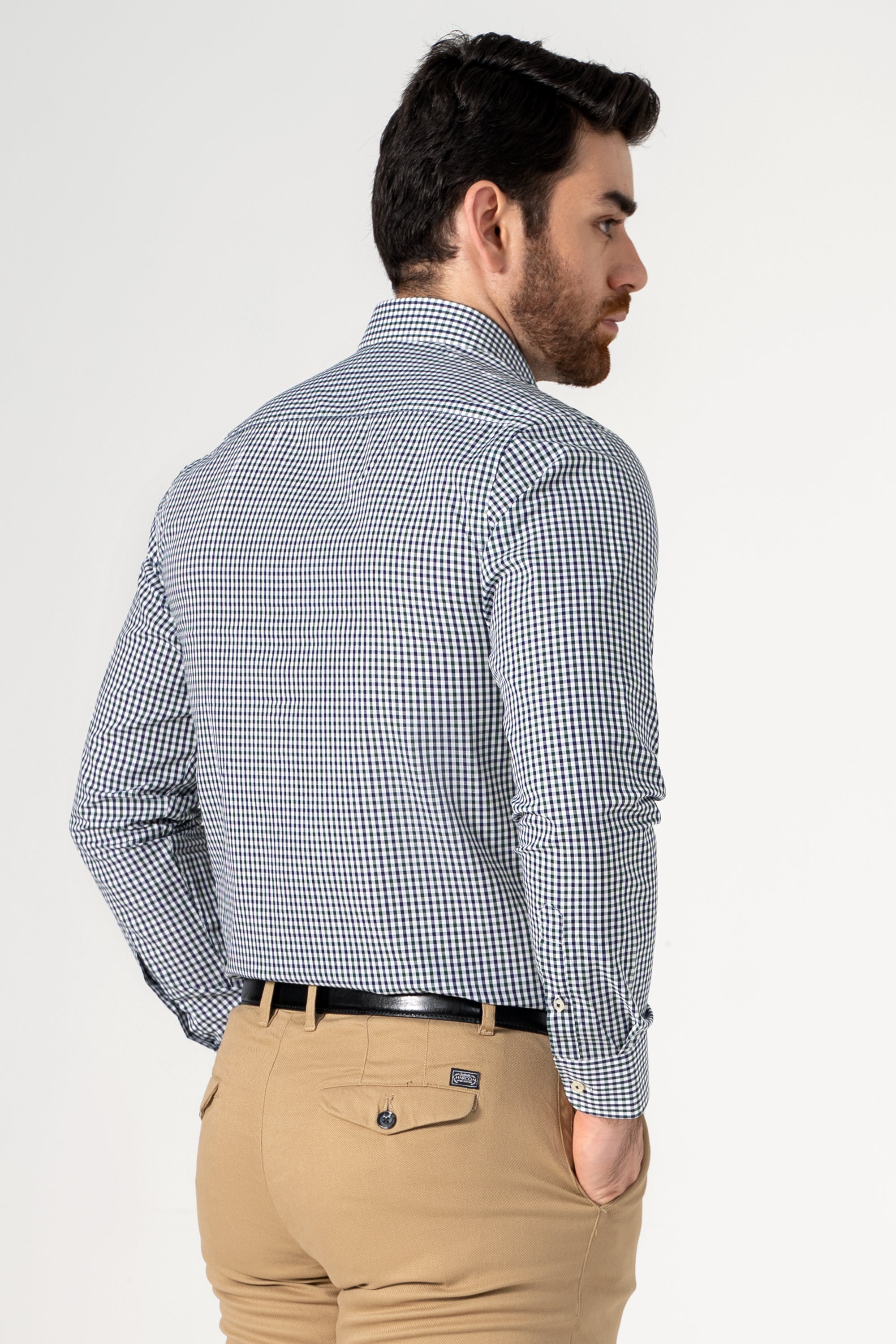 SEMI FORMAL SHIRT NAVY GREEN