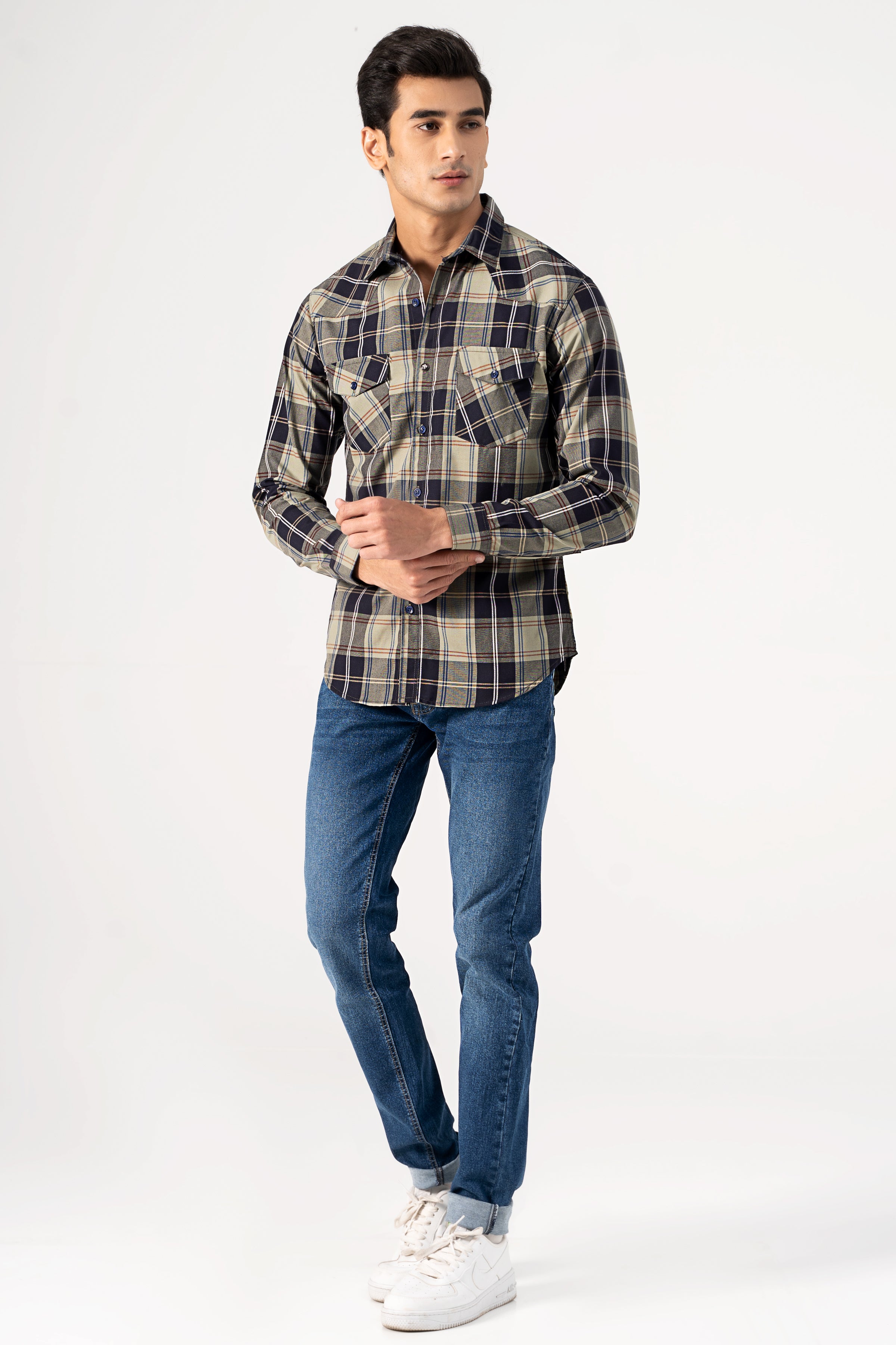 CASUAL SHIRT GREEN CHECK