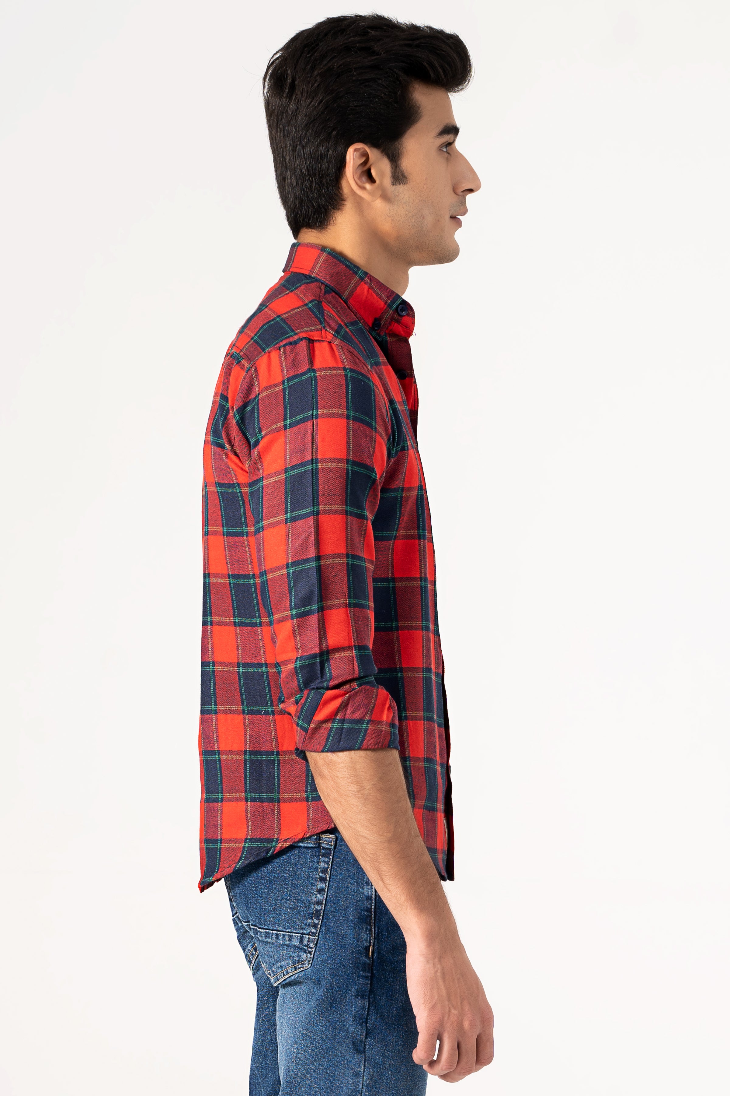 CASUAL SHIRT NAVY MAROON CHECK