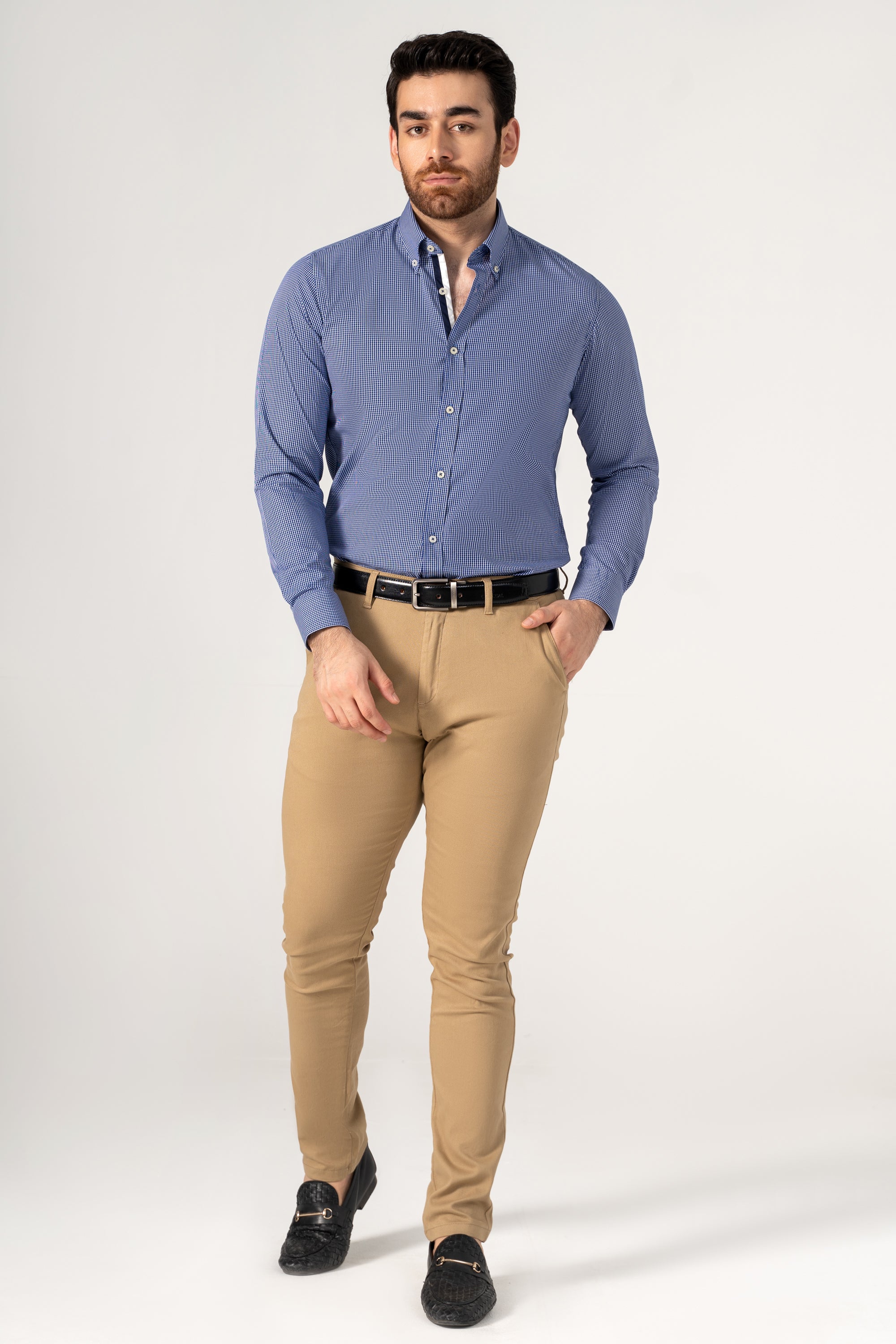 SEMI FORMAL SHIRT BLUE WHITE