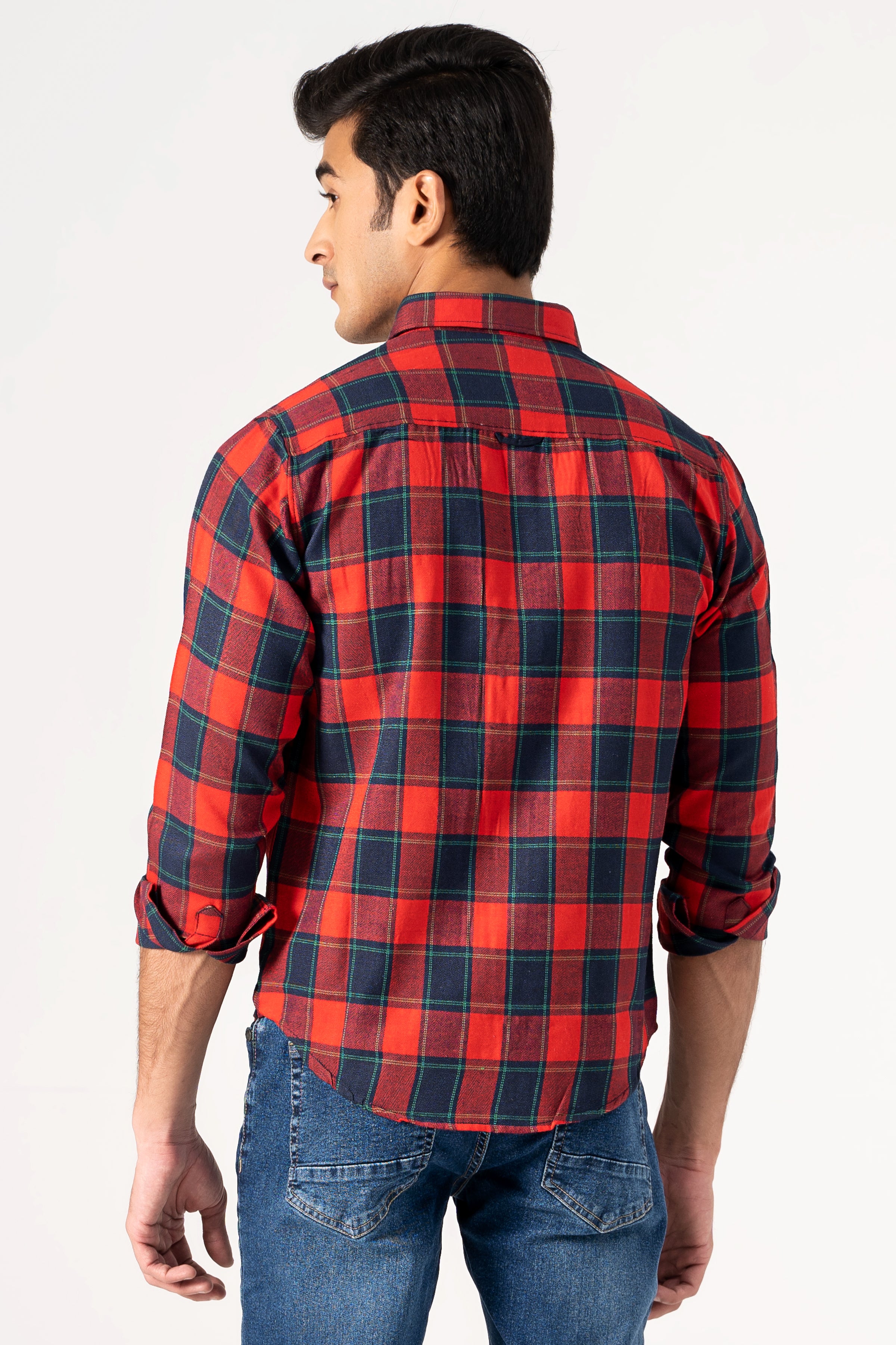 CASUAL SHIRT NAVY MAROON CHECK