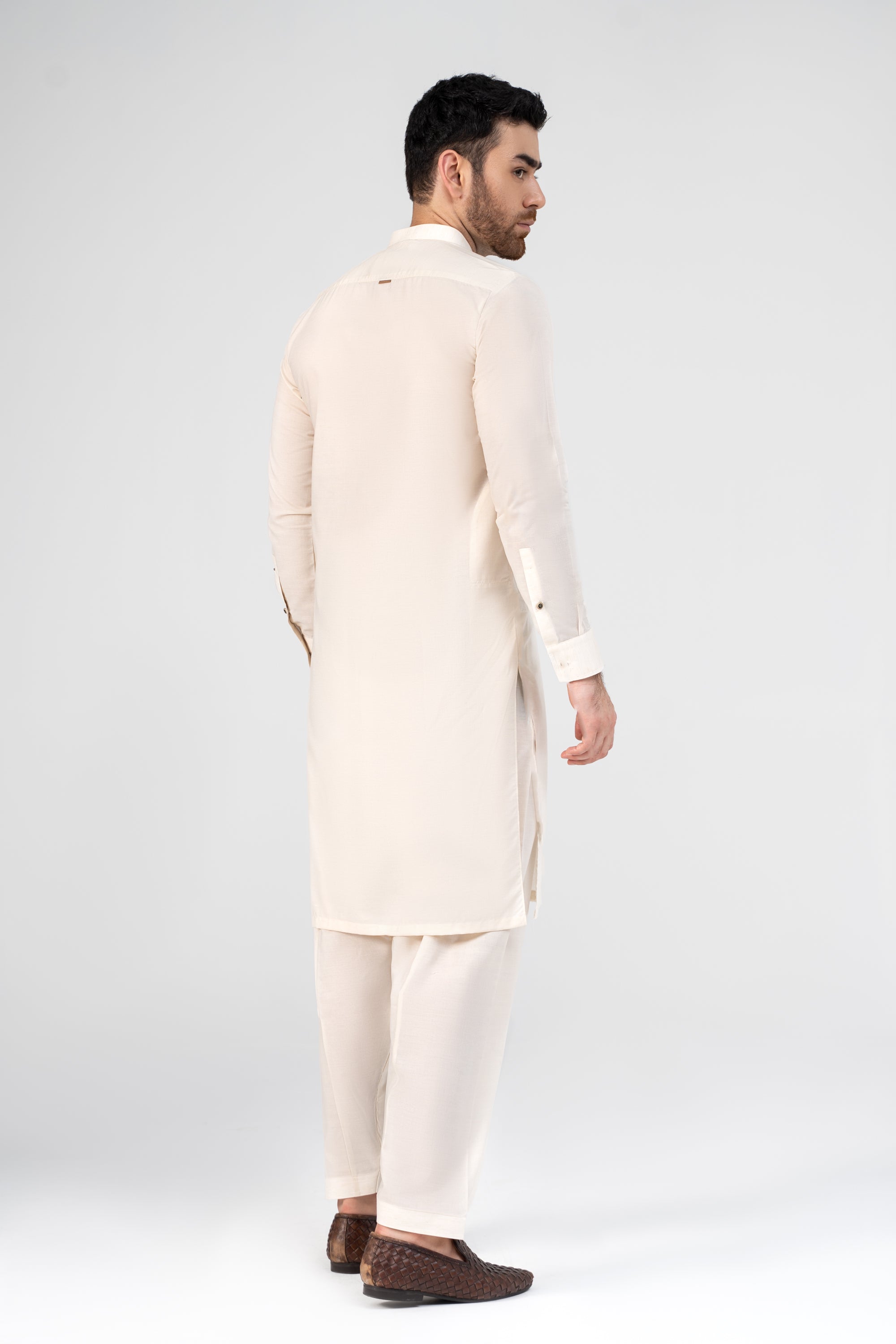 LIQUID AMMONIA PREMIUM BLENDED KAMEEZ SHALWAR OFF WHITE