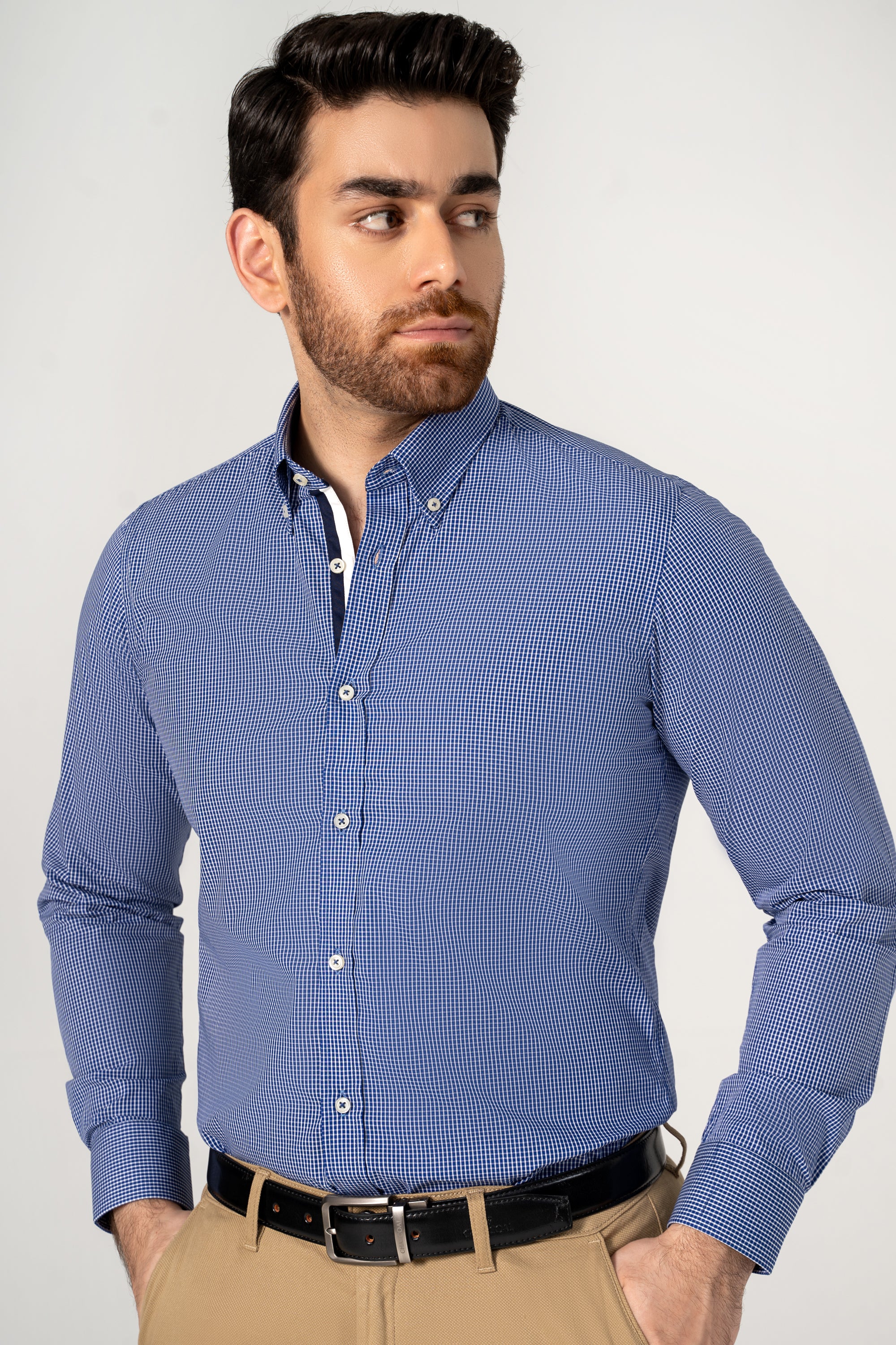 SEMI FORMAL SHIRT BLUE WHITE