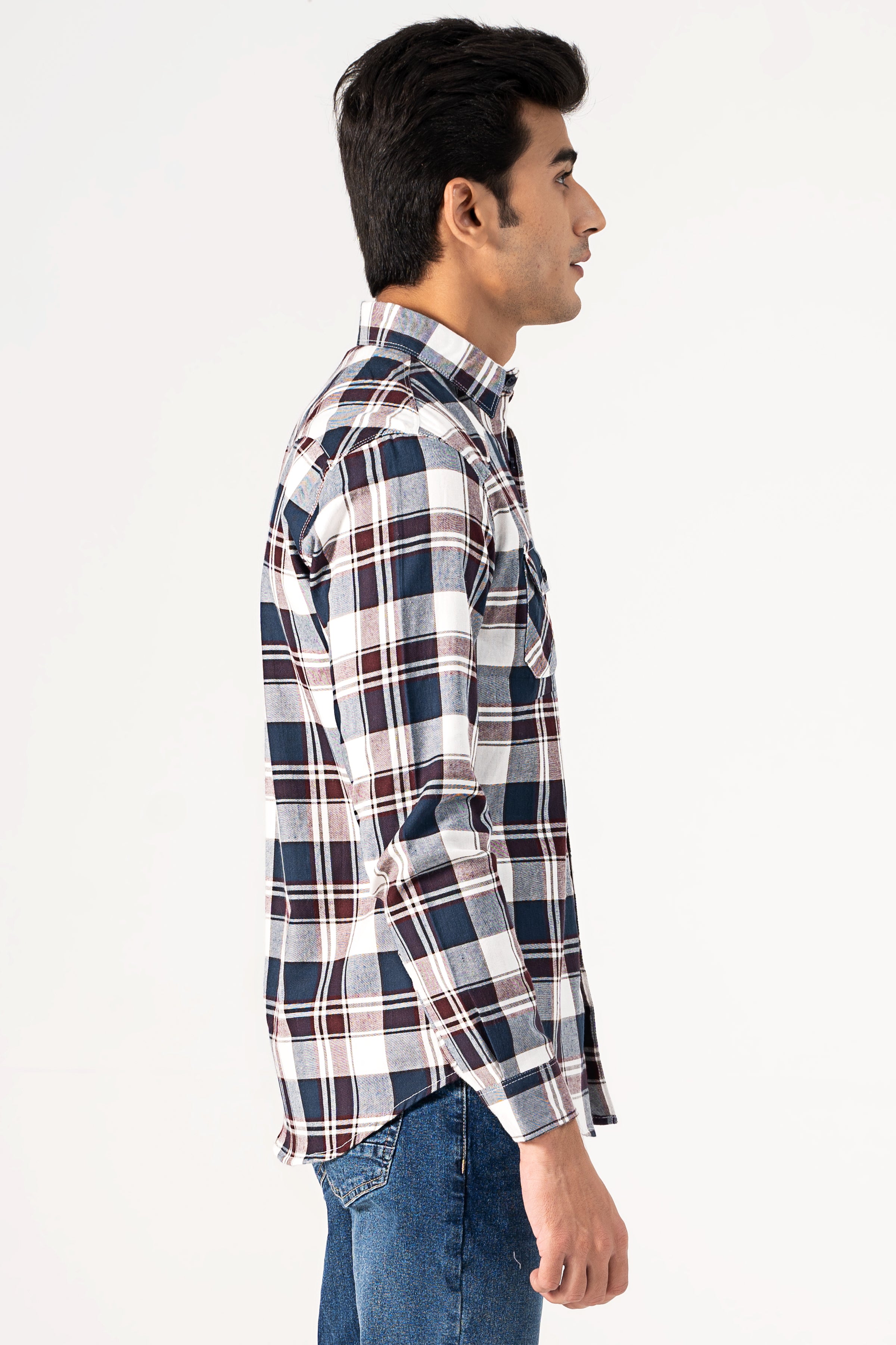 CASUAL SHIRT MAROON NAVY