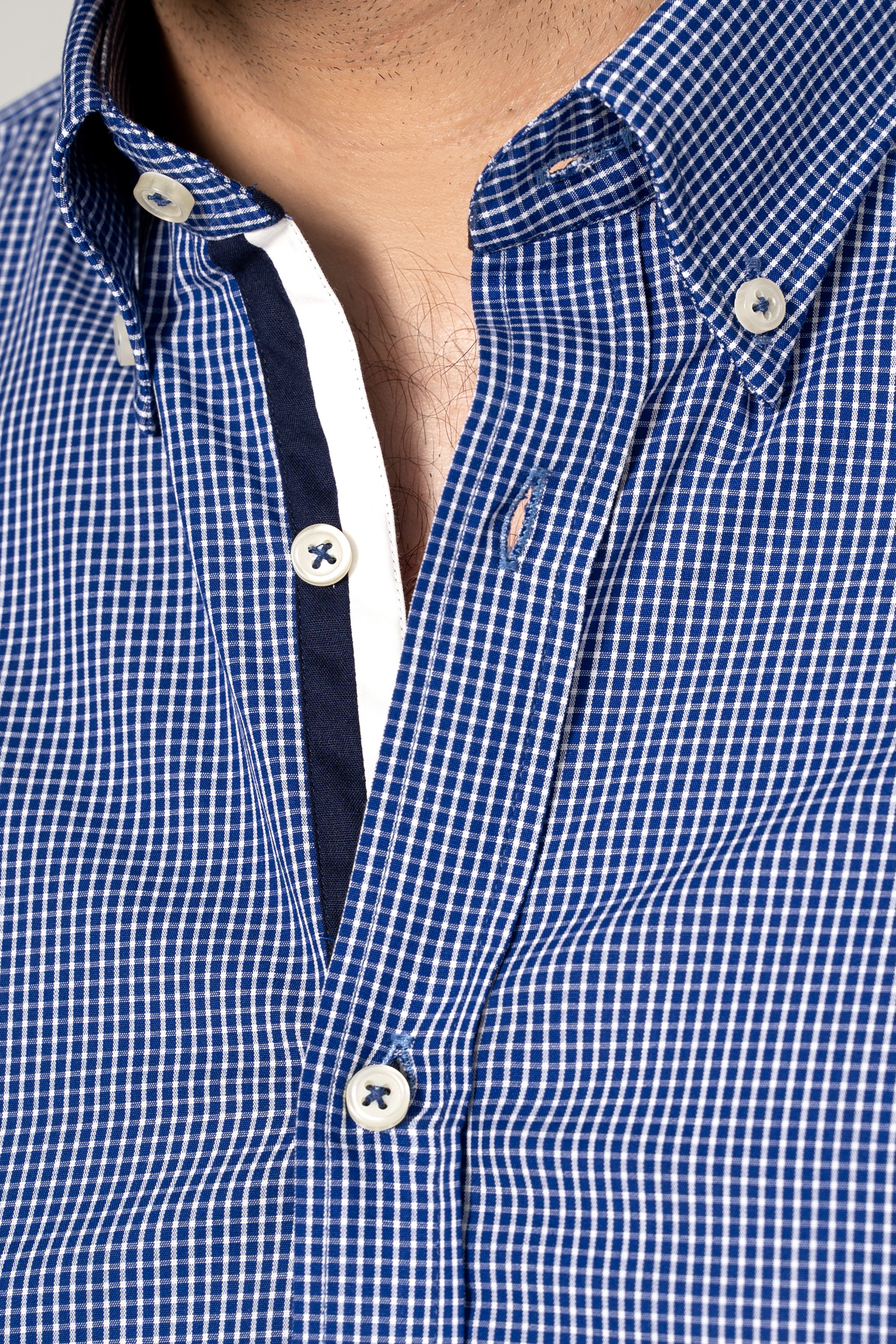 SEMI FORMAL SHIRT BLUE WHITE