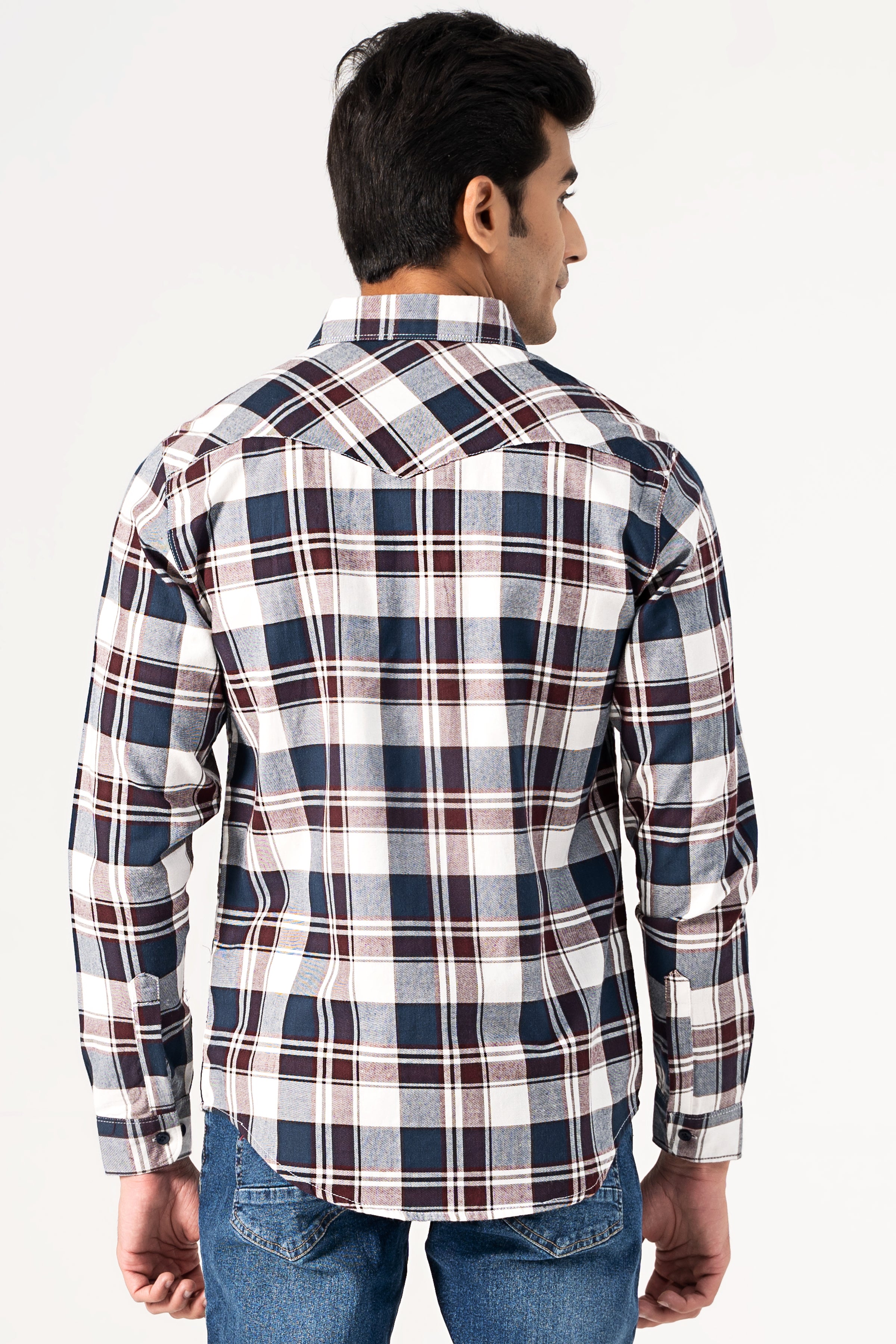CASUAL SHIRT MAROON NAVY