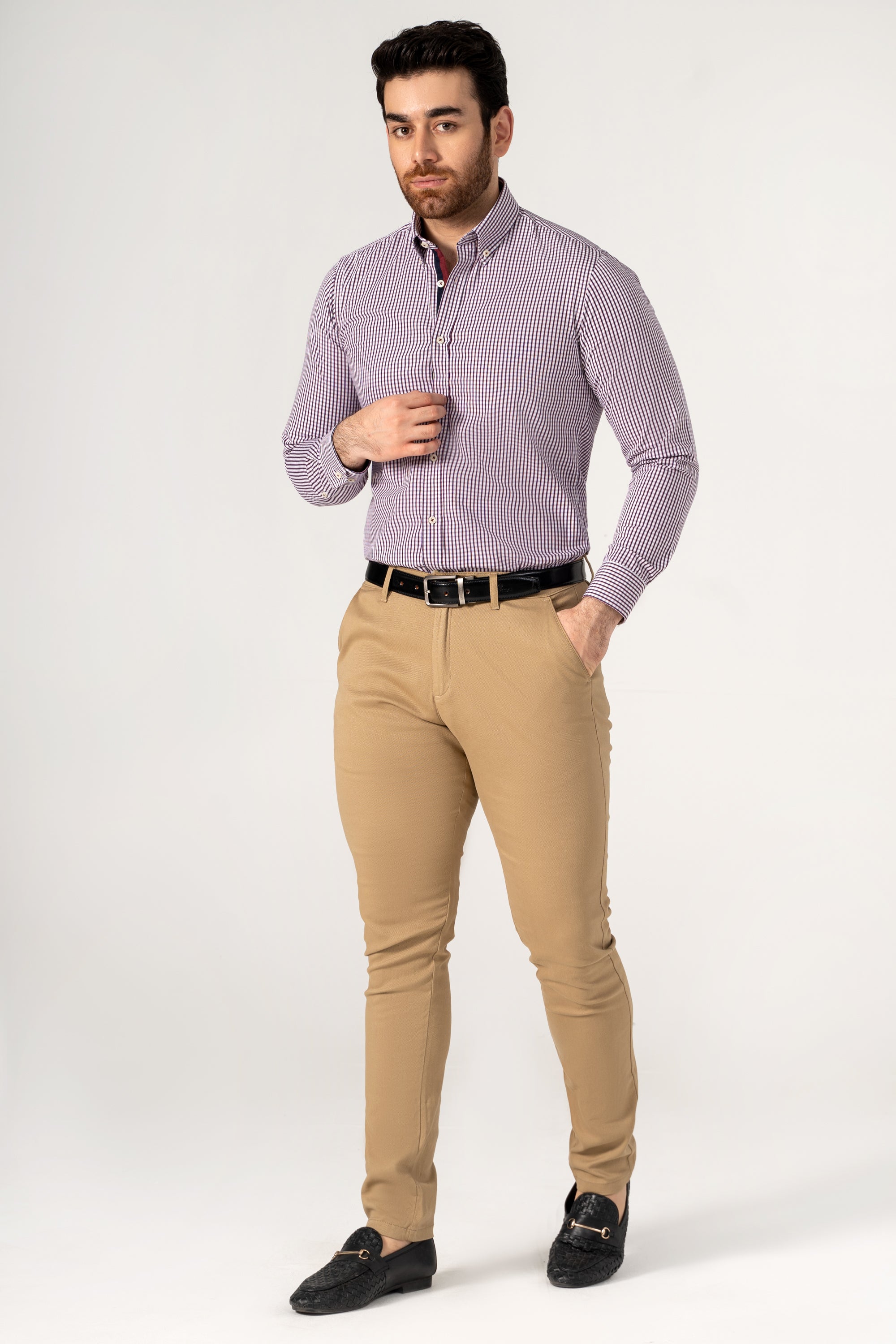 SEMI FORMAL SHIRT MAROON NAVY